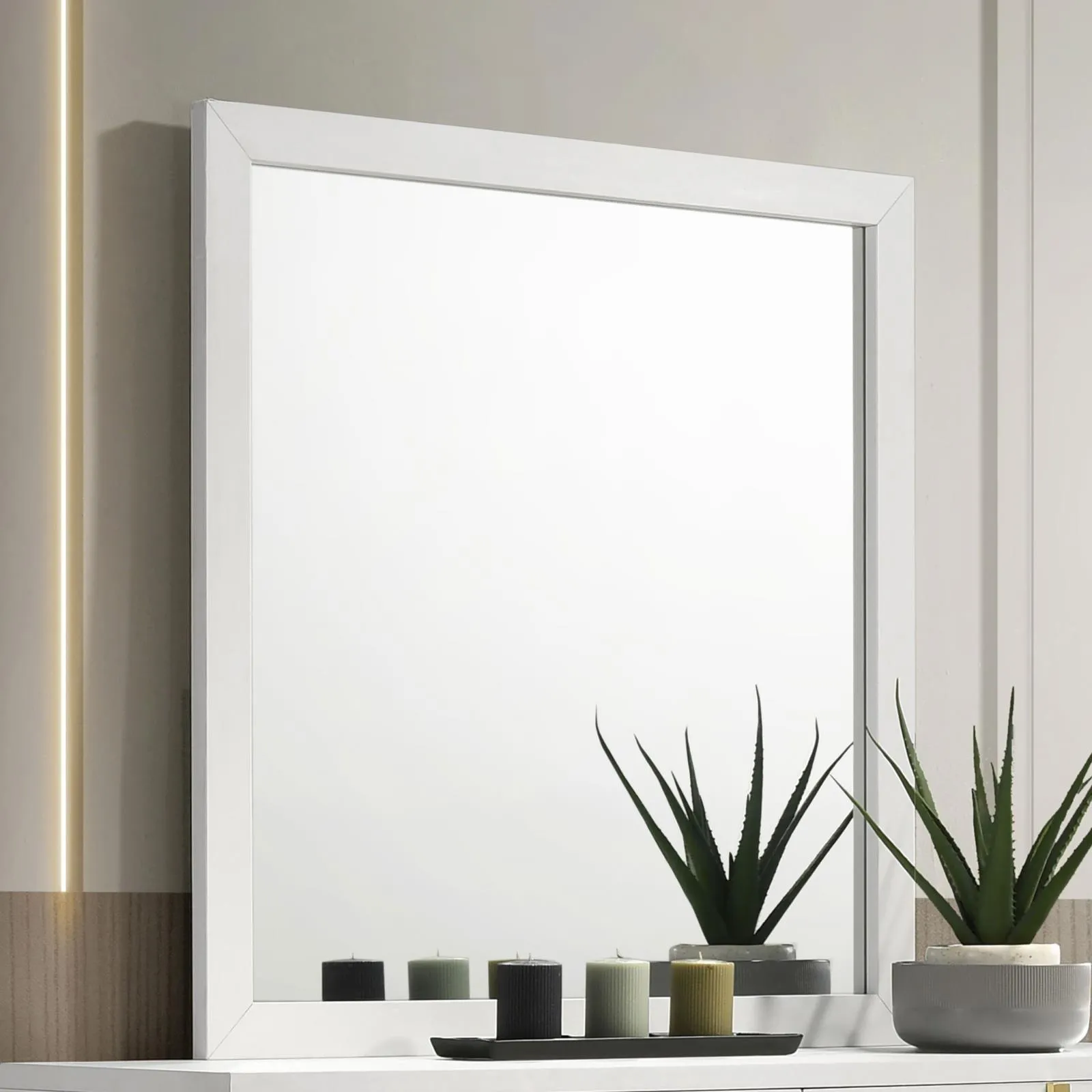 Marceline White Dresser Mirror