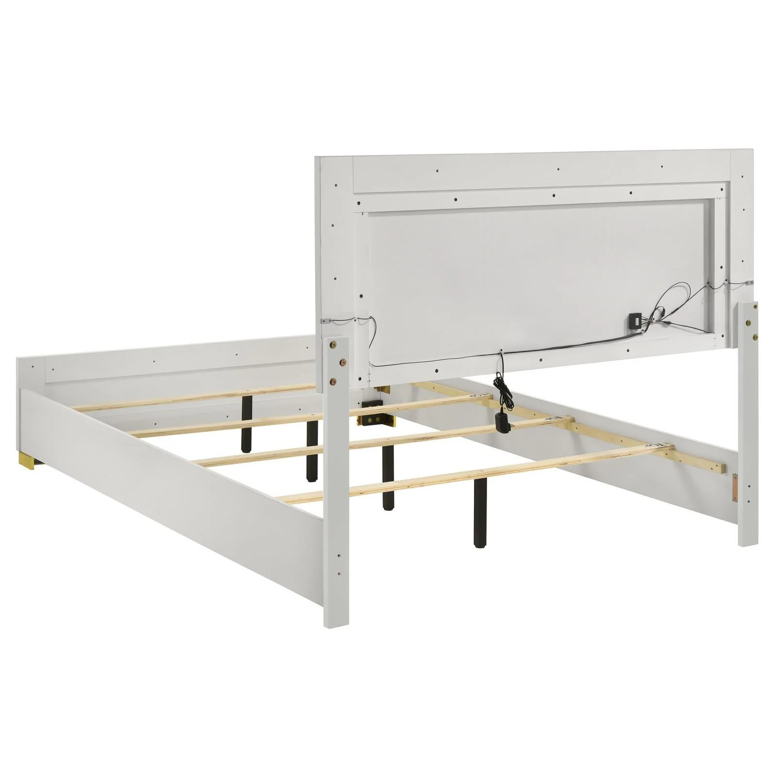 Marceline White Eastern King Bed with LED Headboard - Image 4