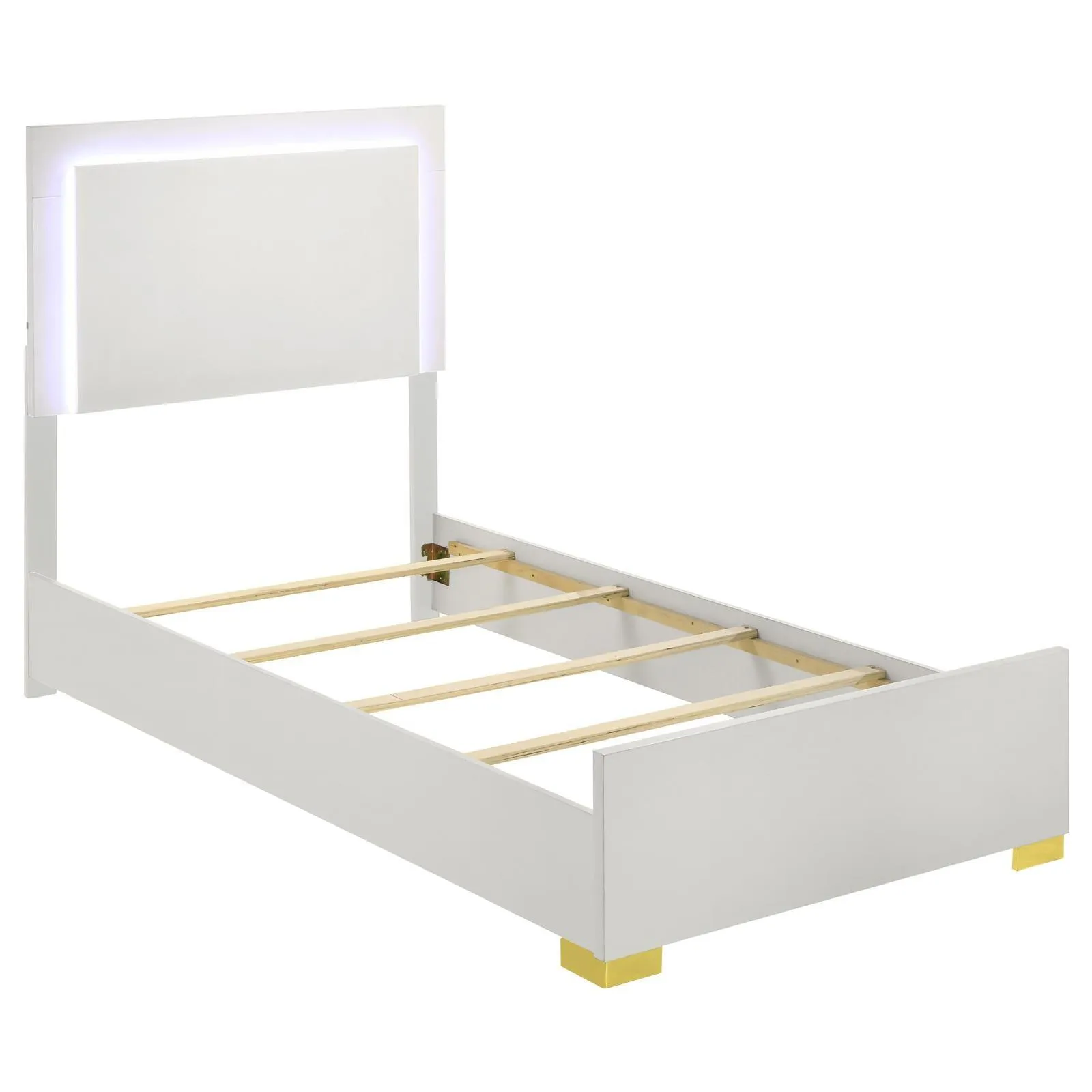Marceline White Twin Bed with LED Headboard - Image 2
