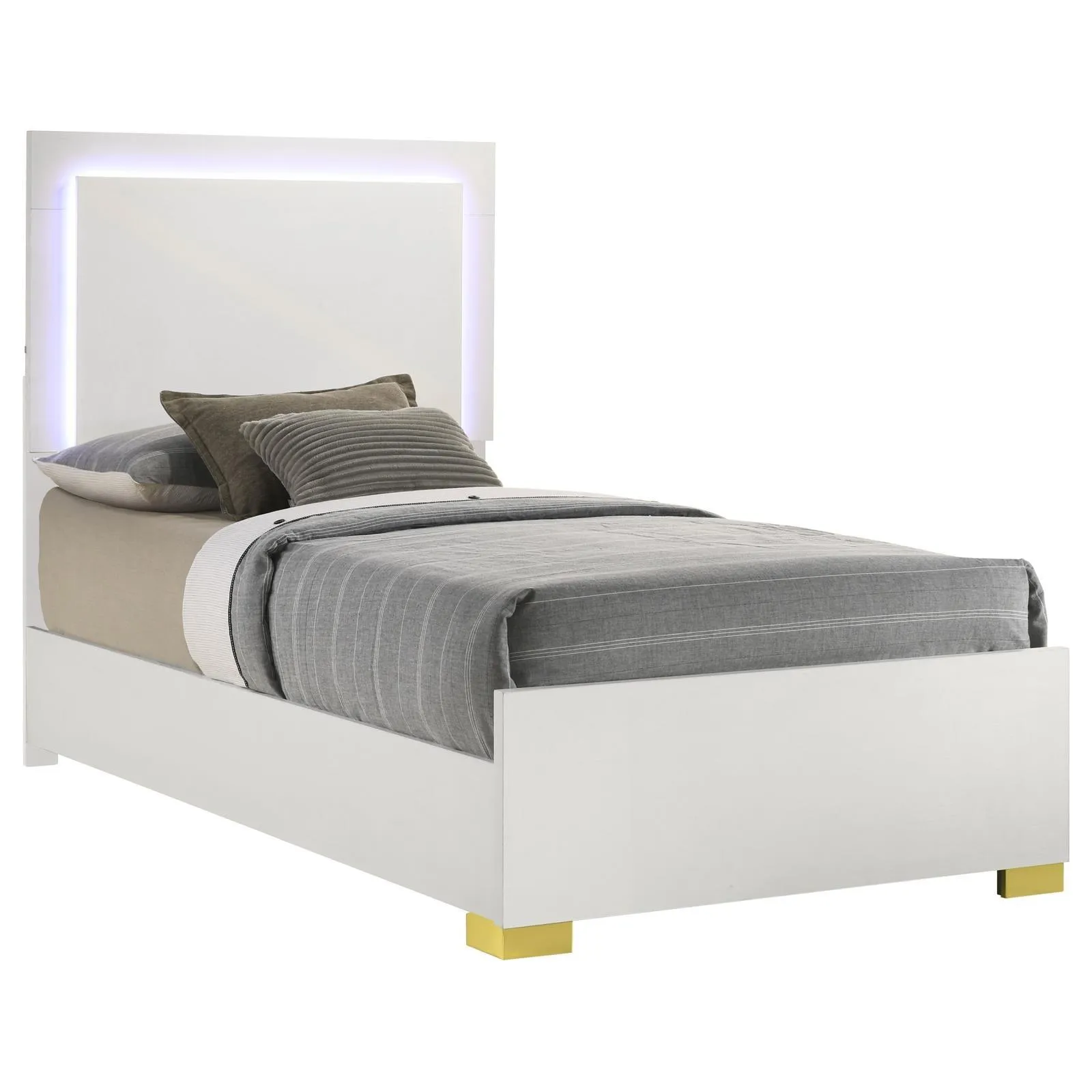 Marceline White Twin Bed with LED Headboard - Image 7