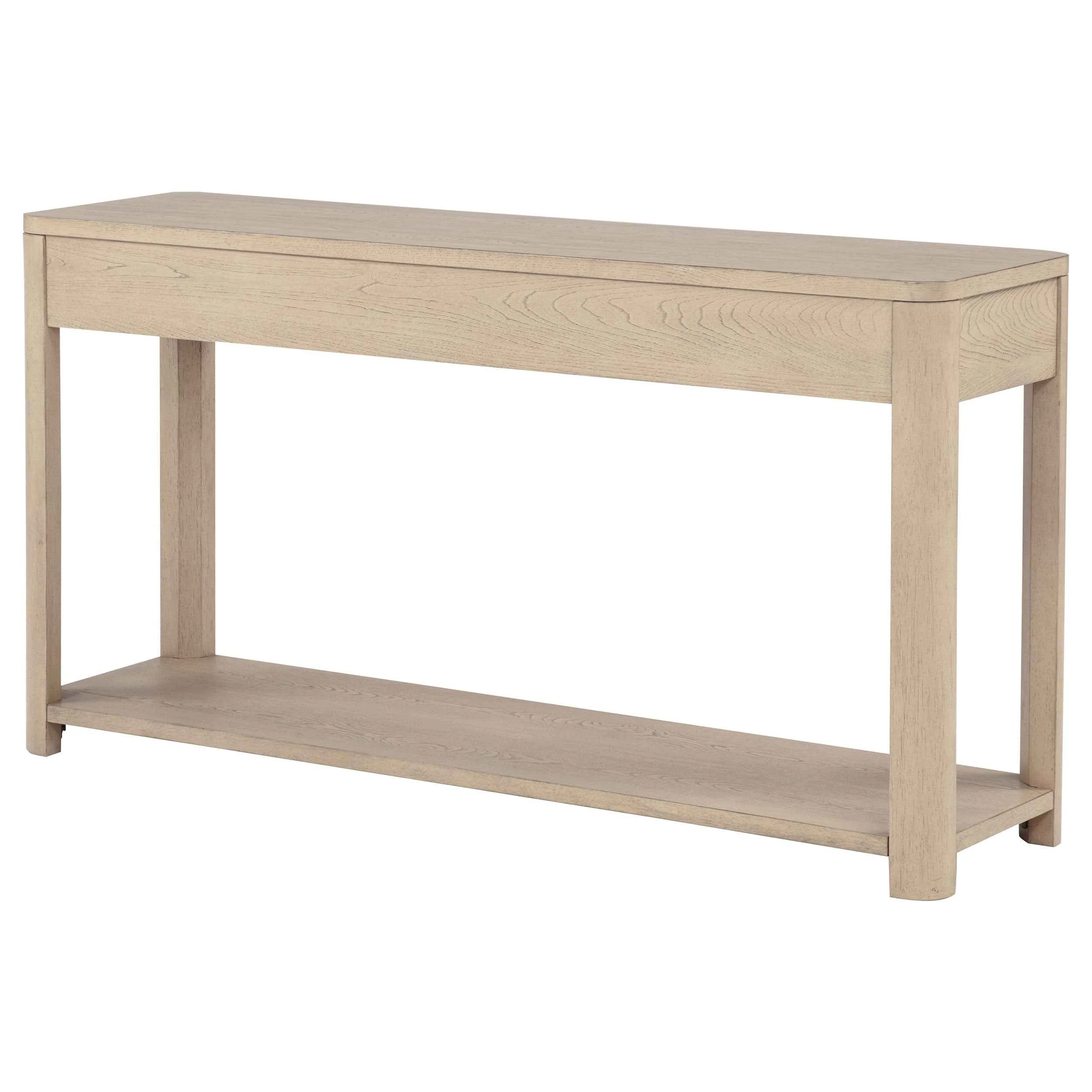 Marcelo Light Elm Sofa Console Table with 2 Drawers and Shelf - Image 4