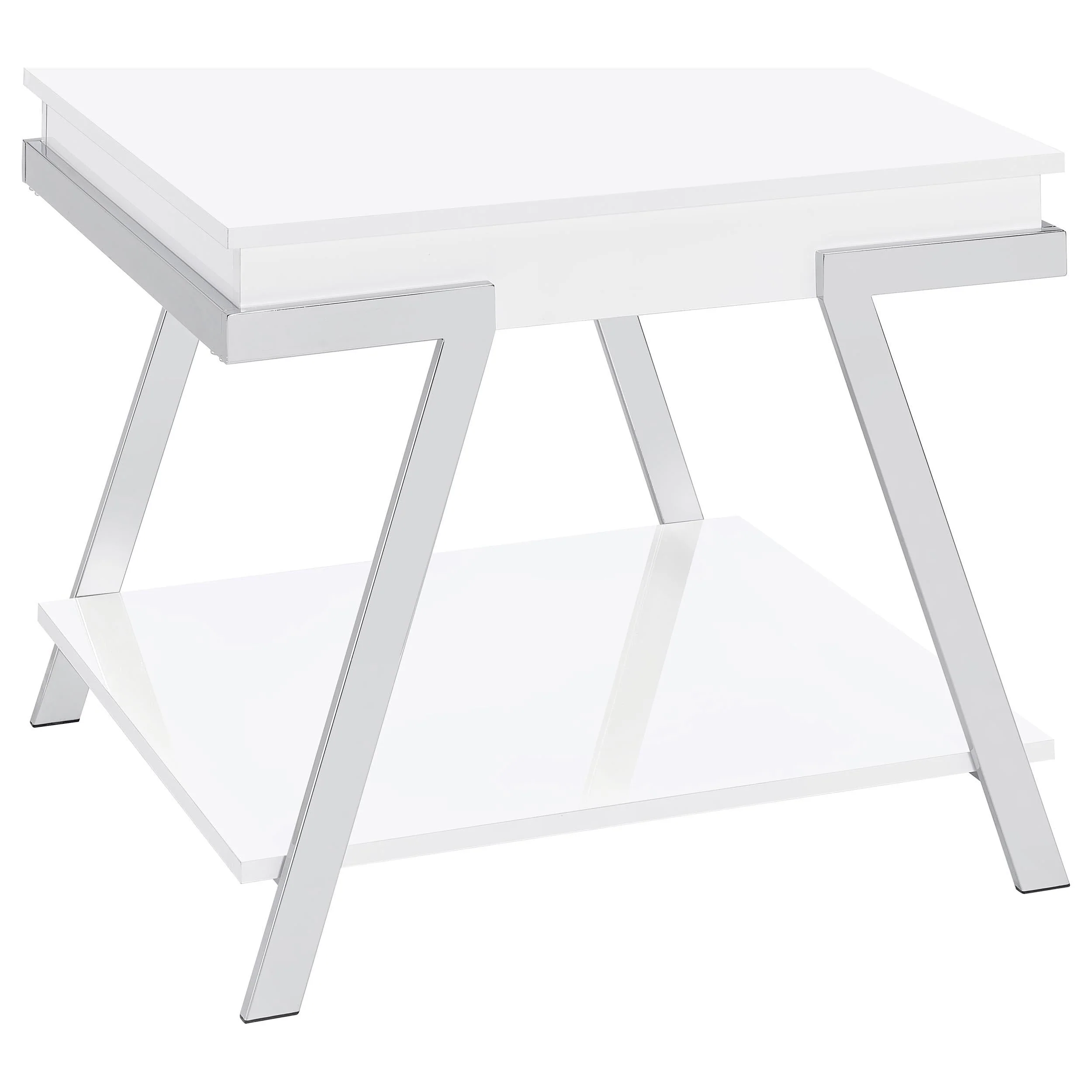Marcia White 3-Piece High Gloss Lift Top Coffee and End Table Set - Image 3