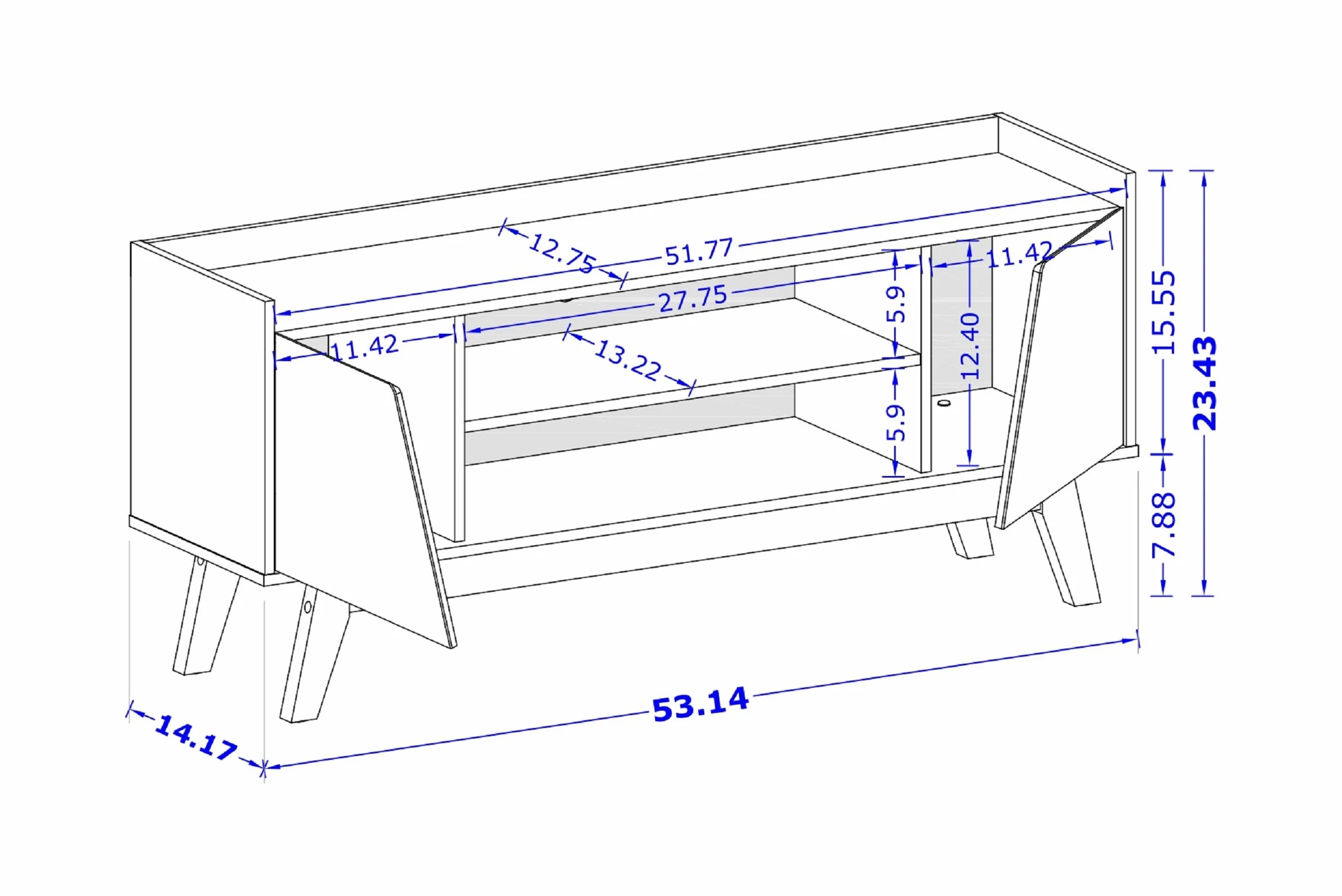 Marcus 53.14 TV Stand in Greige and Nature - Image 3