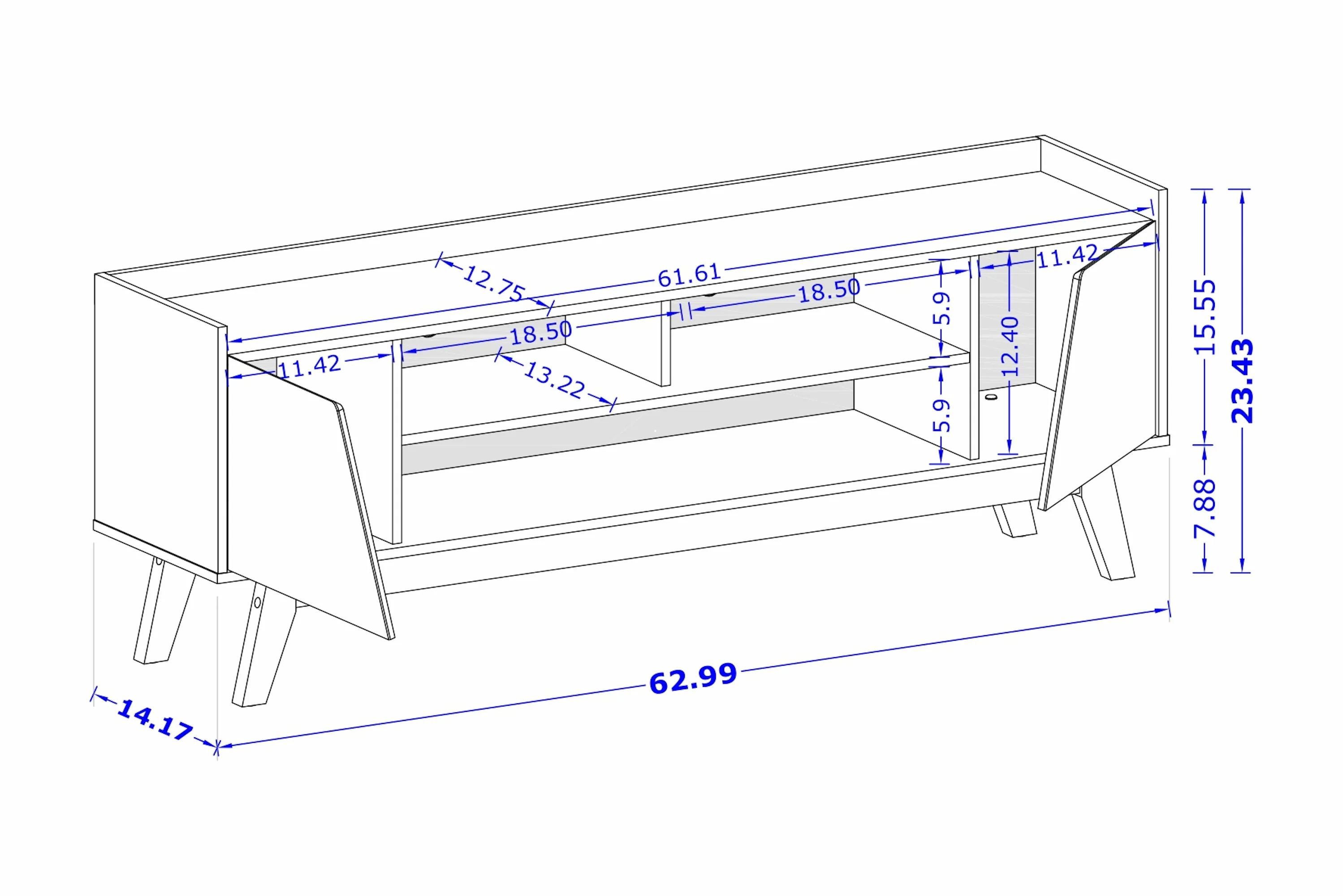 Marcus 62.99 TV Stand in Greige and Nature - Image 3