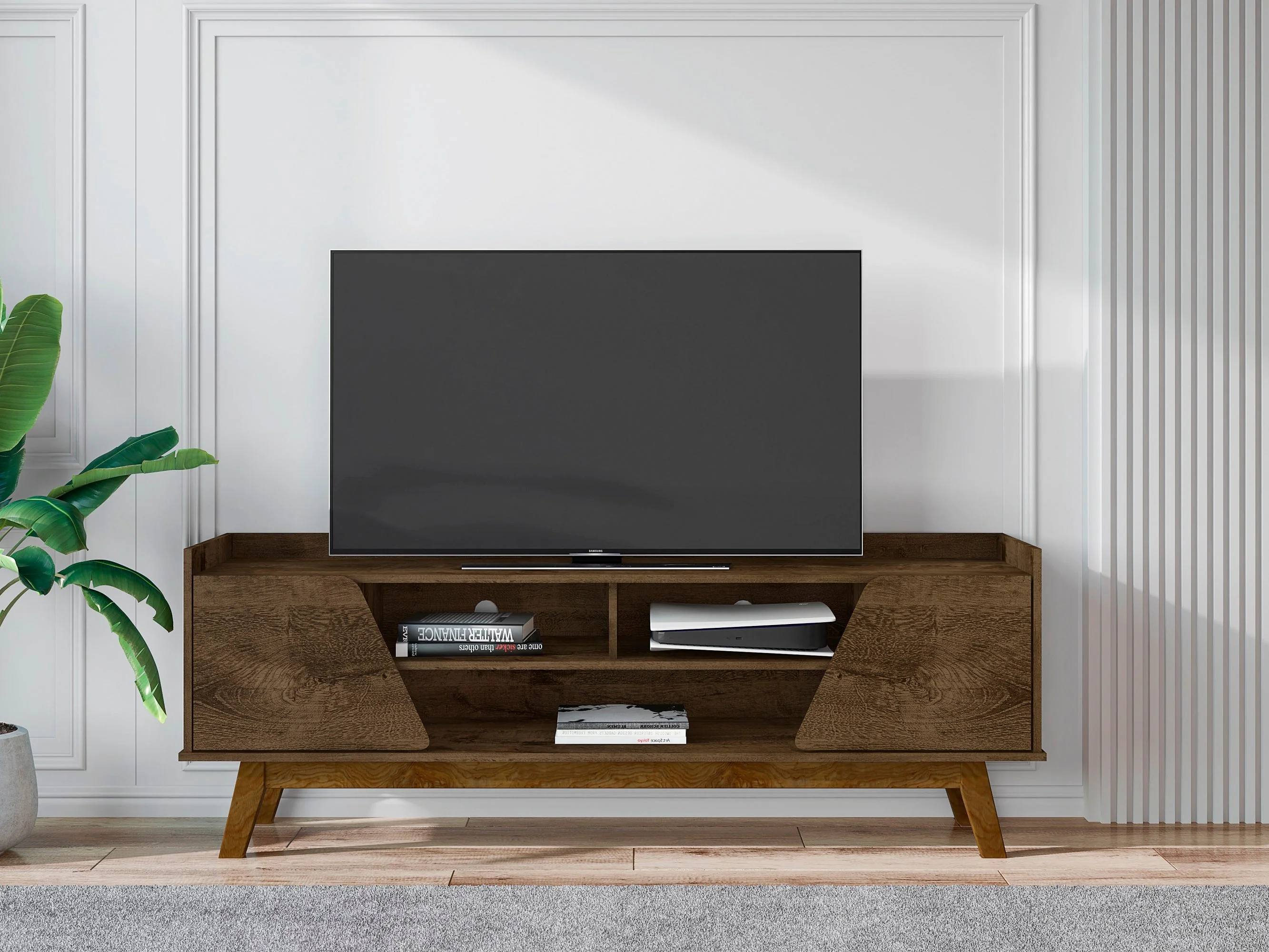 Marcus 62.99 TV Stand in Rustic Brown - Image 2