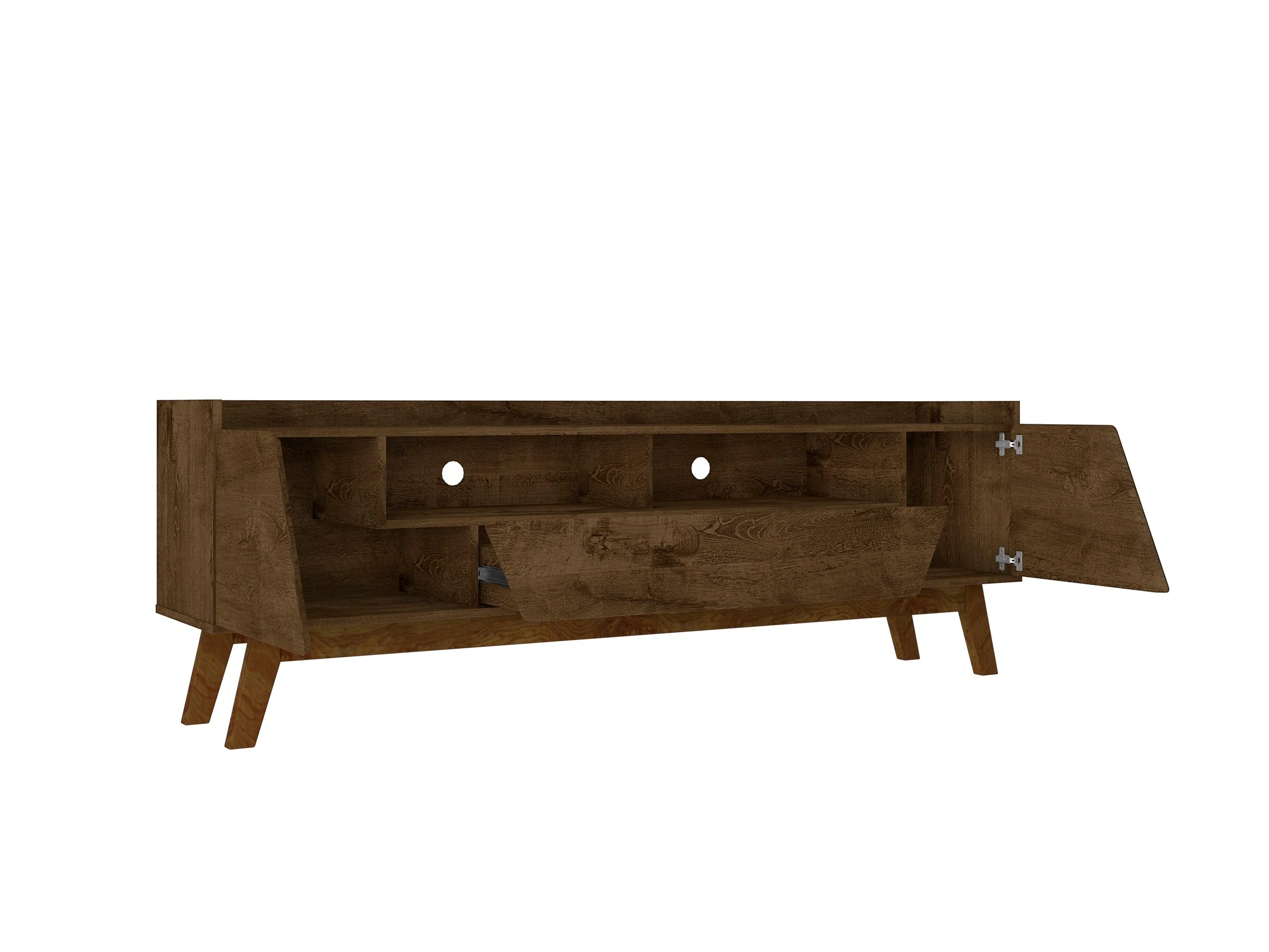 Marcus 70.86 TV Stand in Rustic Brown - Image 5