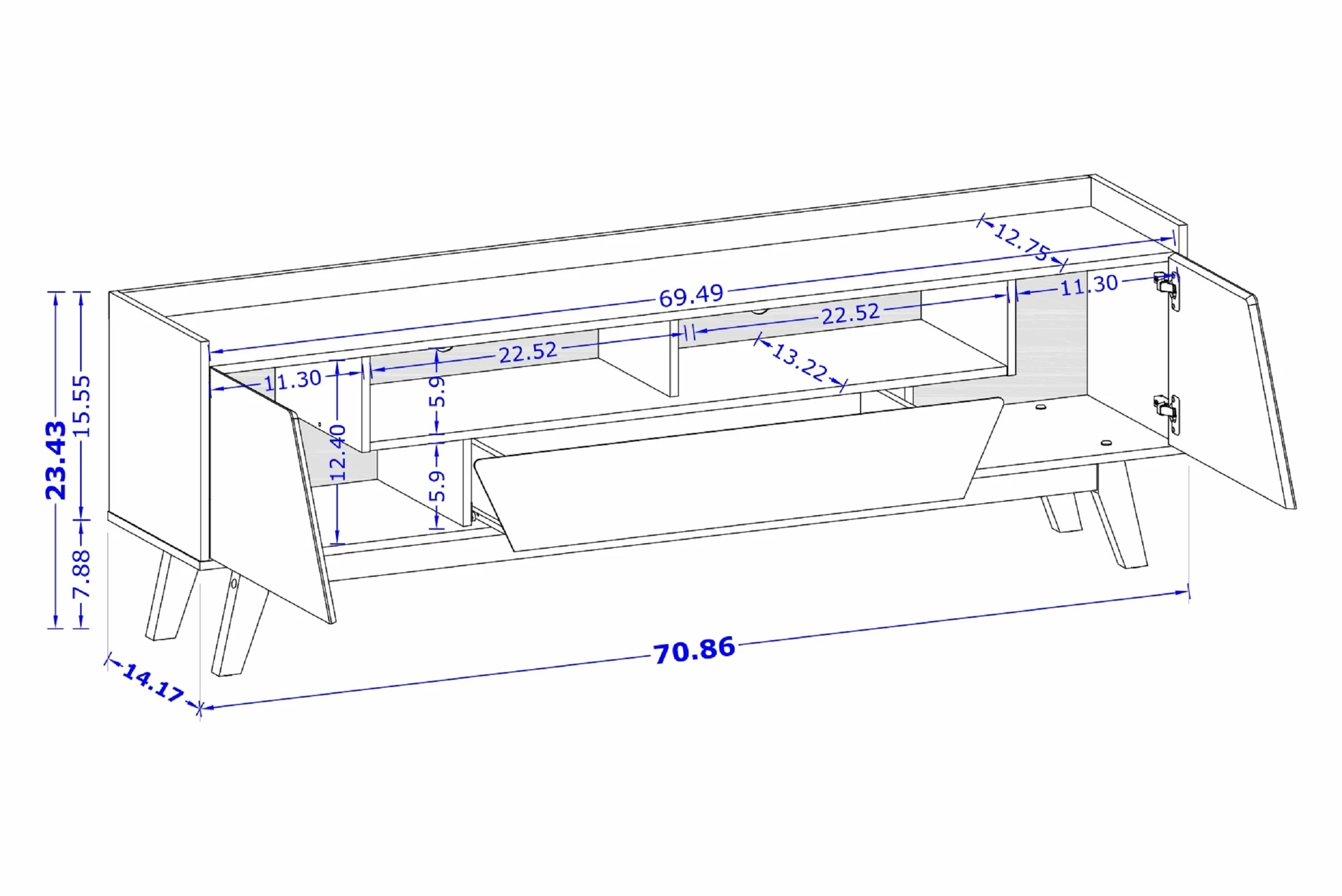 Marcus 70.86 TV Stand in White - Image 3