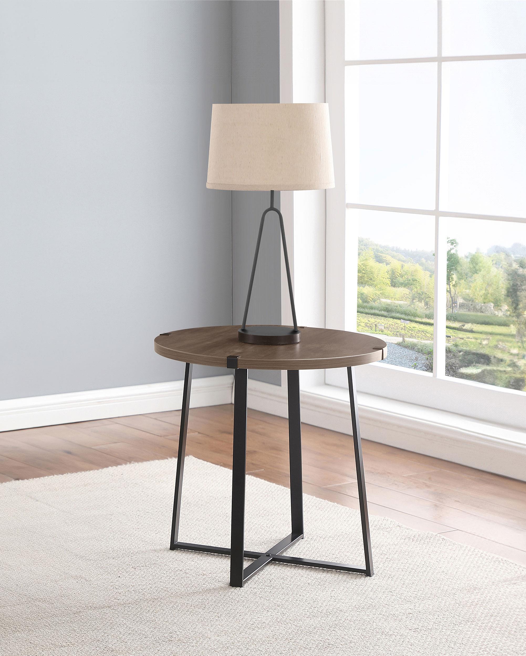Marcus Gray Round Engineered Wood Side End Table