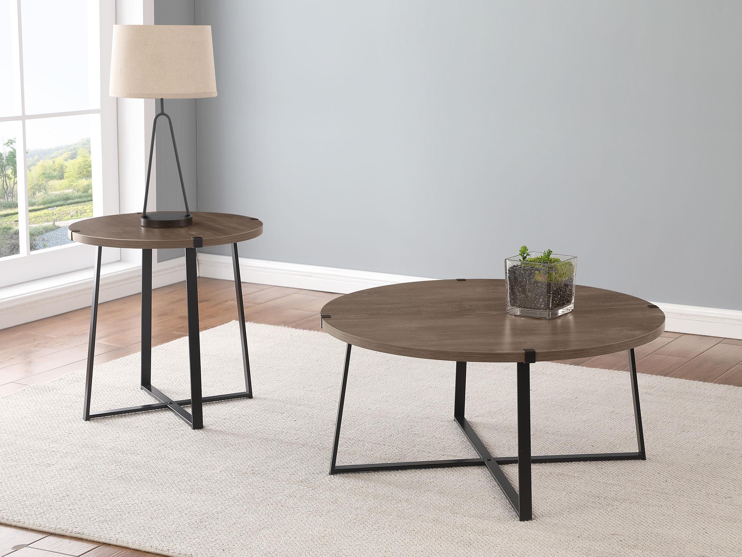 Marcus Gray Round Engineered Wood Side End Table - Image 7