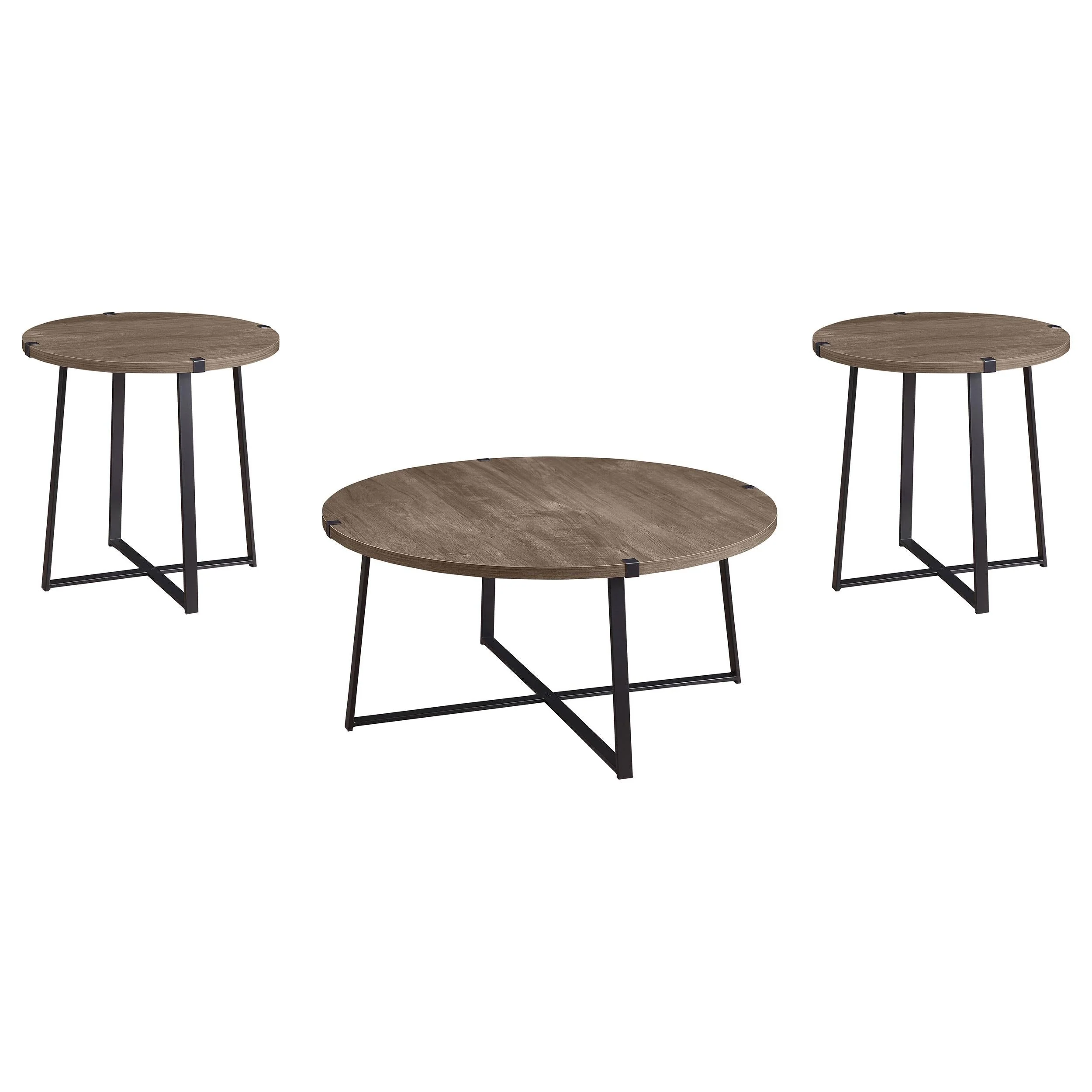 Marcus Light Brown 3-Piece Round Coffee and End Table Set - Image 2