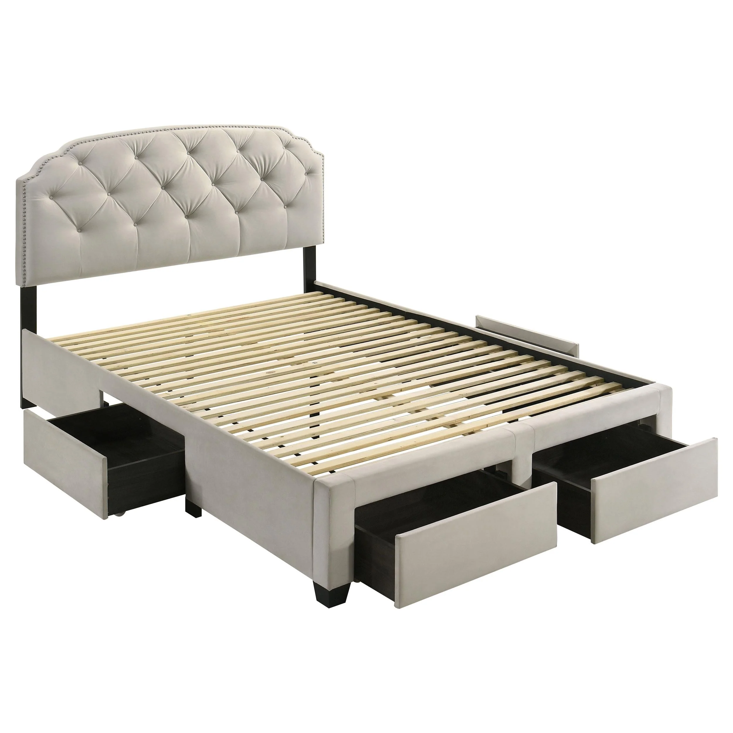 Marianna Cream 4-Drawer Upholstered Eastern King Storage Bed - Image 5