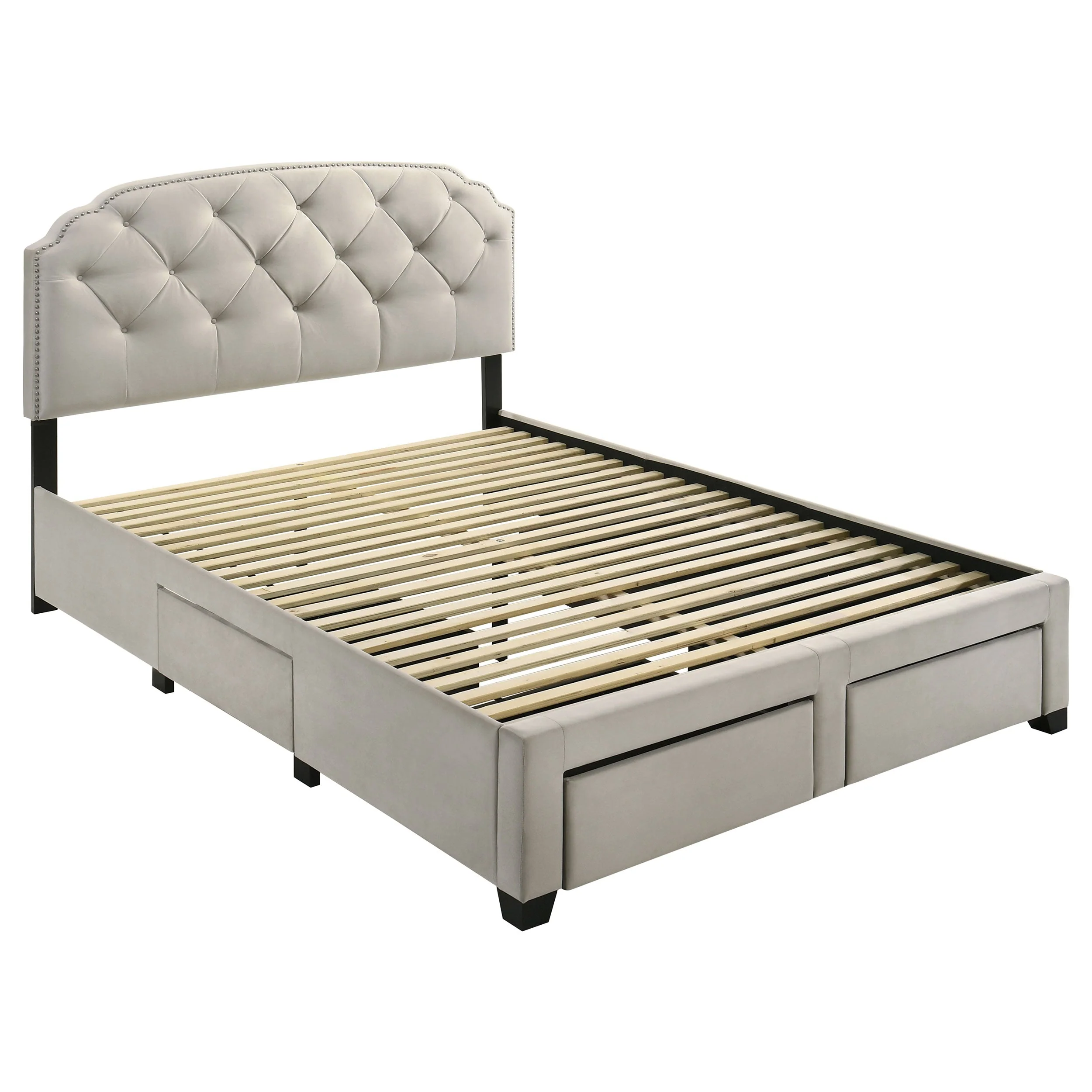 Marianna Cream 4-drawer Upholstered Queen Storage Bed - Image 4