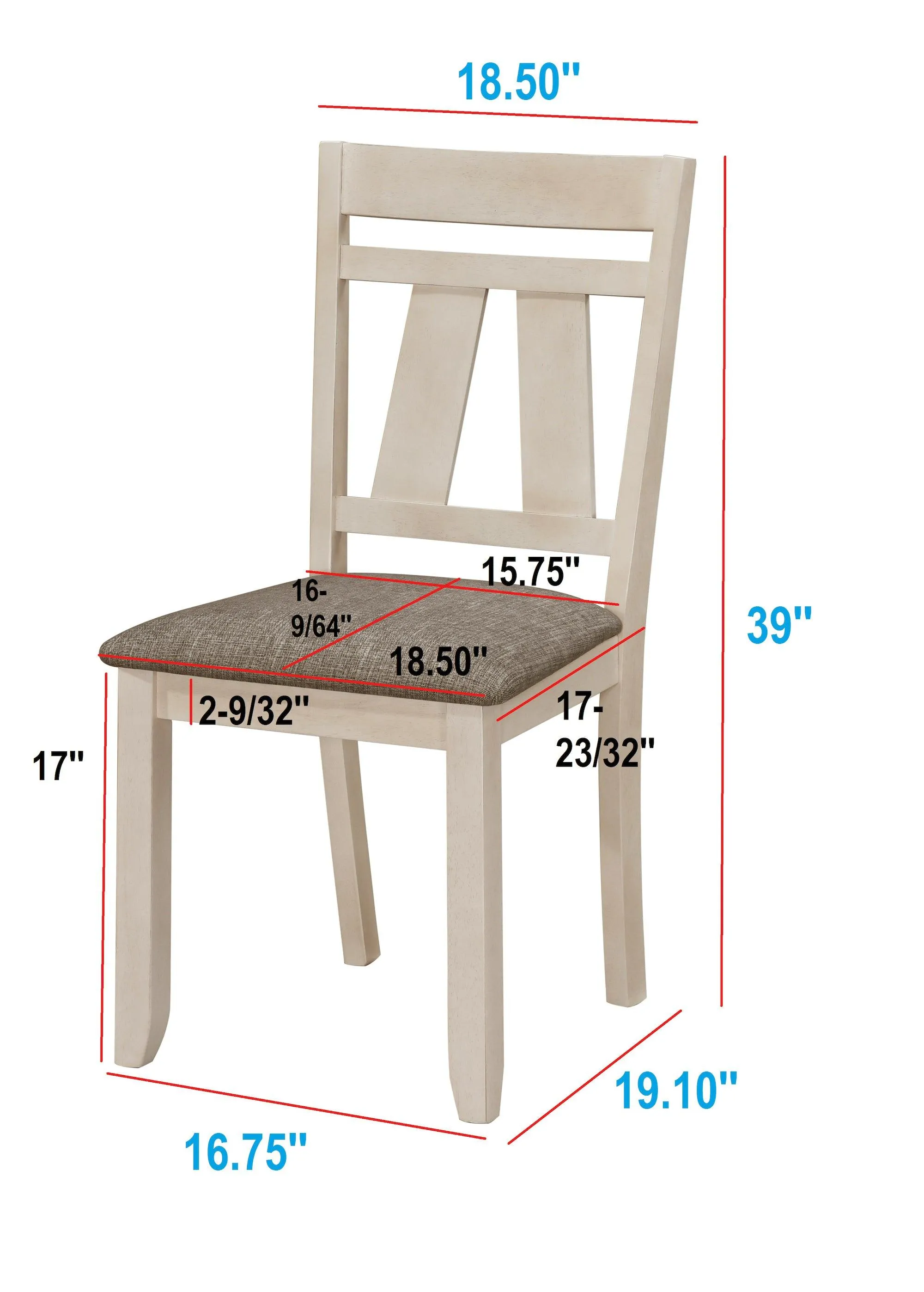 Maribelle Chalk and Gray Dining Chair, Set of 2 - Image 5