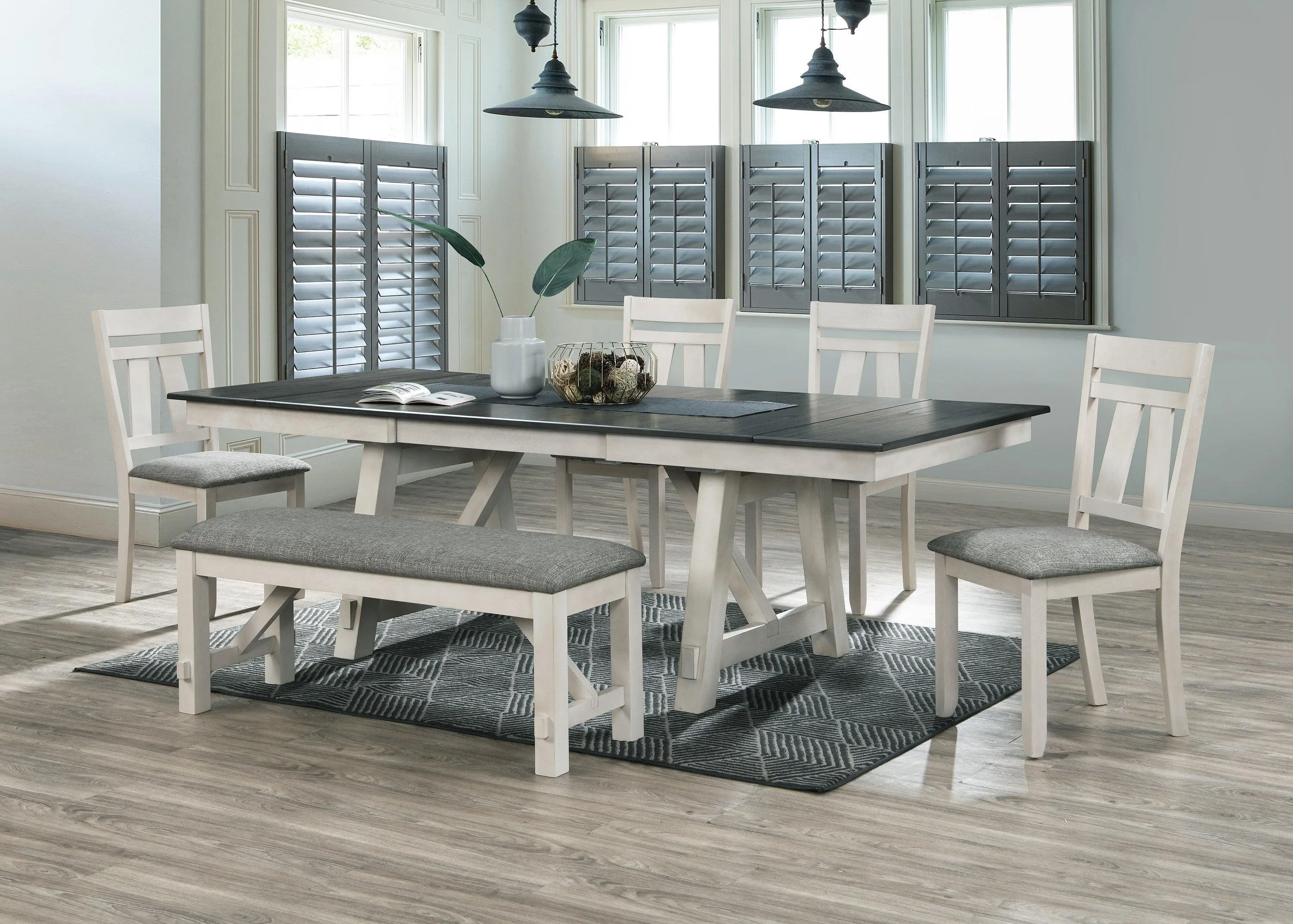Maribelle Chalk and Gray Extendable Dining Set - Image 17