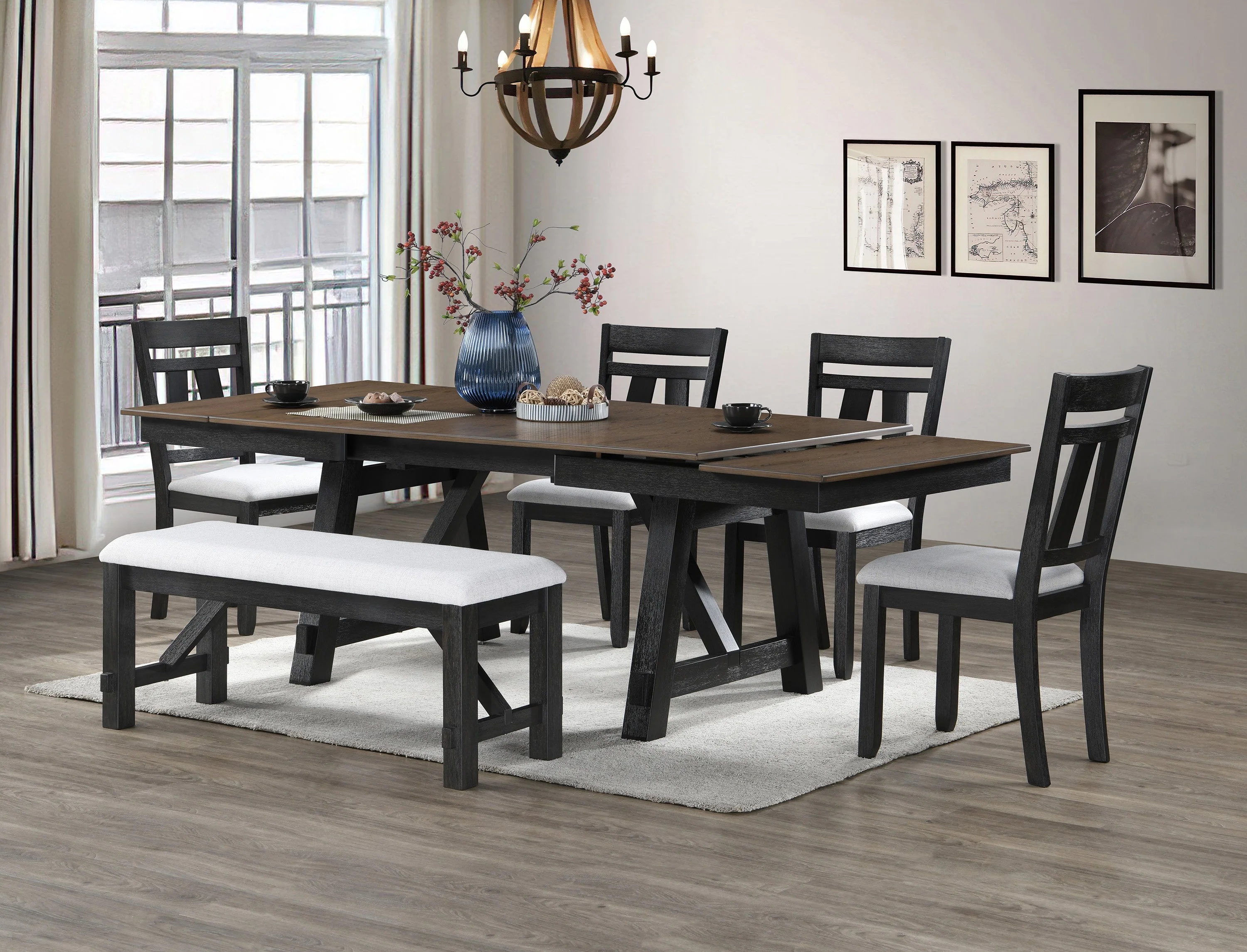 Maribelle Wheat Charcoal Bench - Image 3