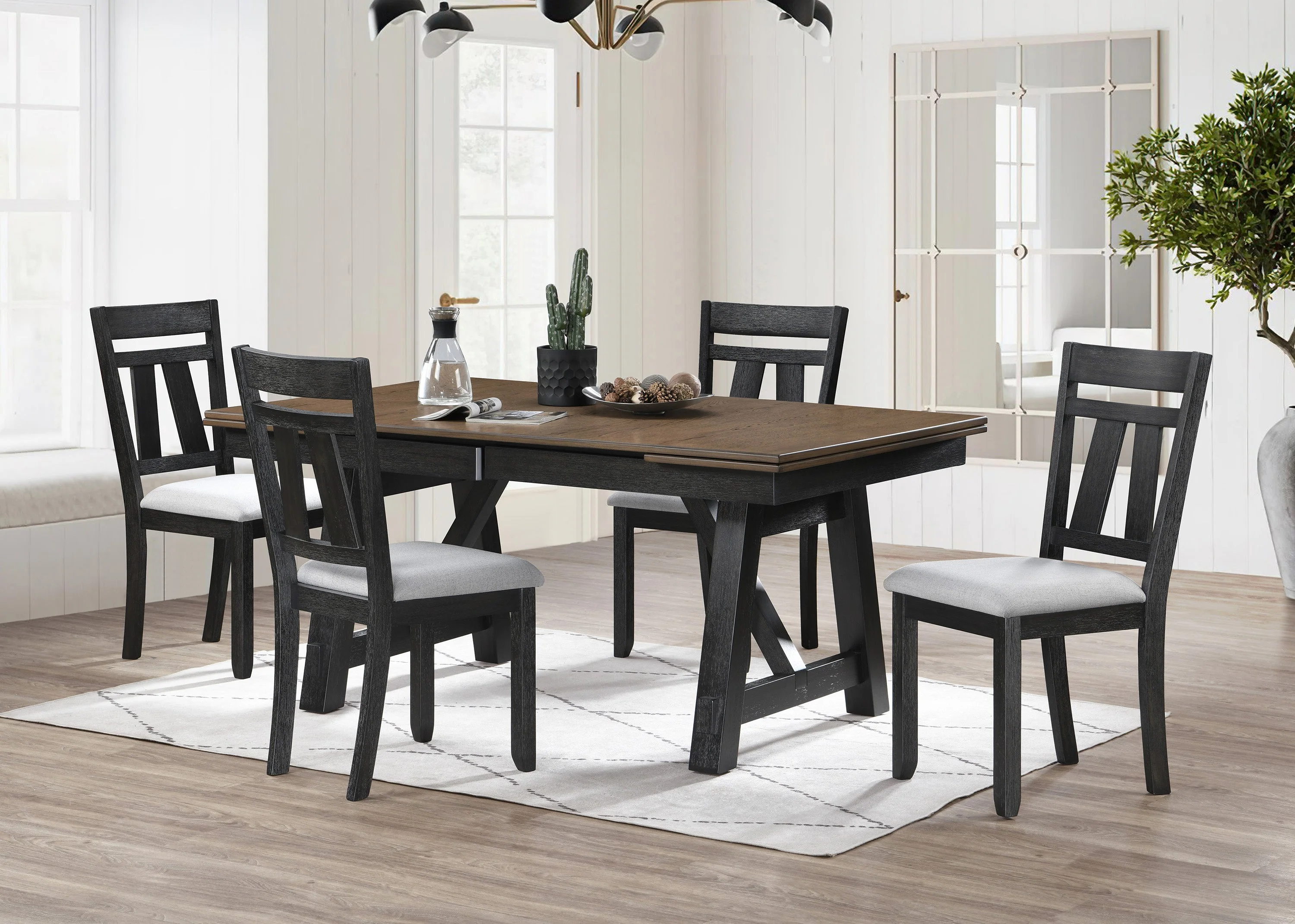 Maribelle Wheat Charcoal Side Chair, Set of 2 - Image 4
