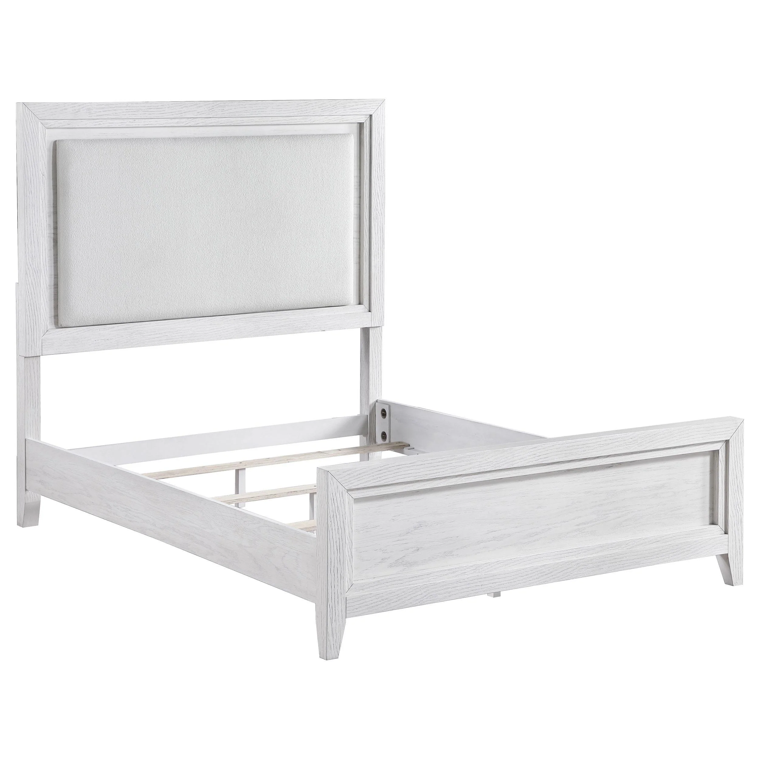 Marielle Distressed White Eastern King LED Panel Bed - Image 3