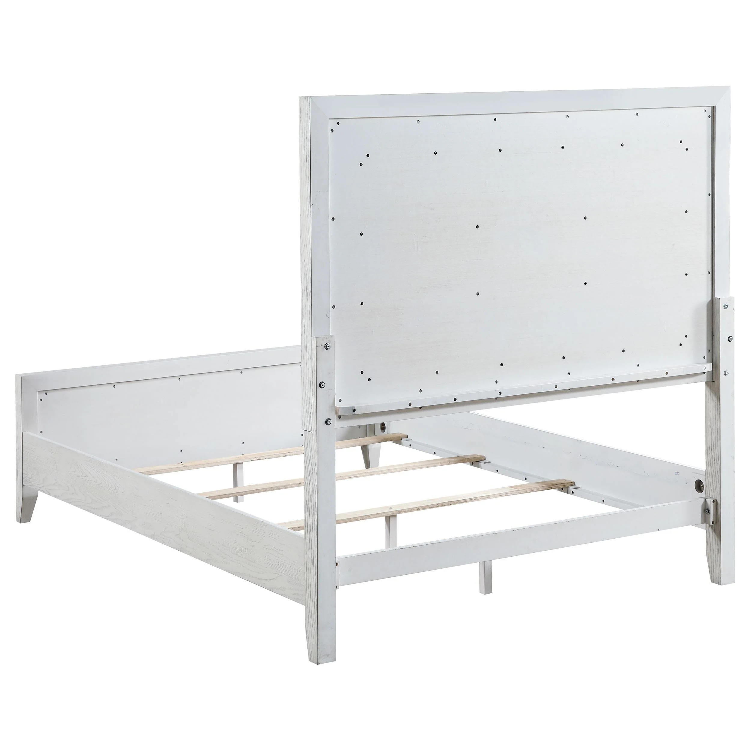 Marielle Distressed White Eastern King LED Panel Bed - Image 4
