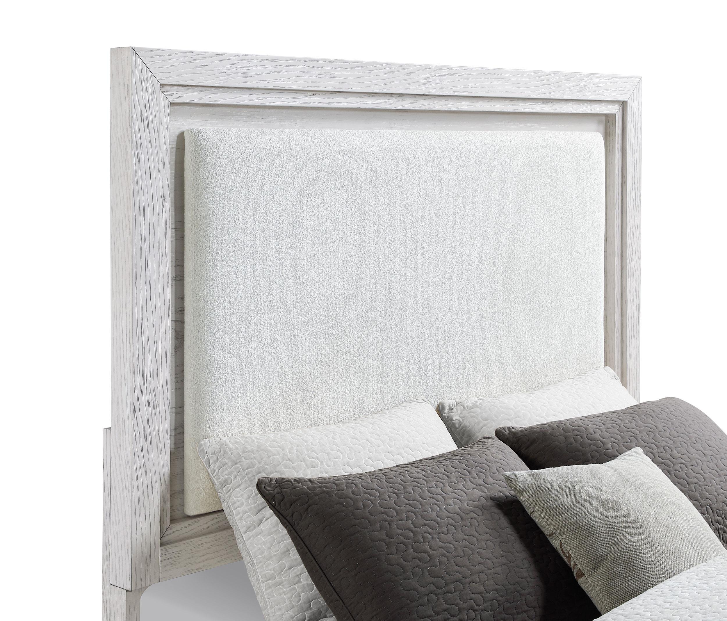 Marielle Distressed White Eastern King LED Panel Bed - Image 5
