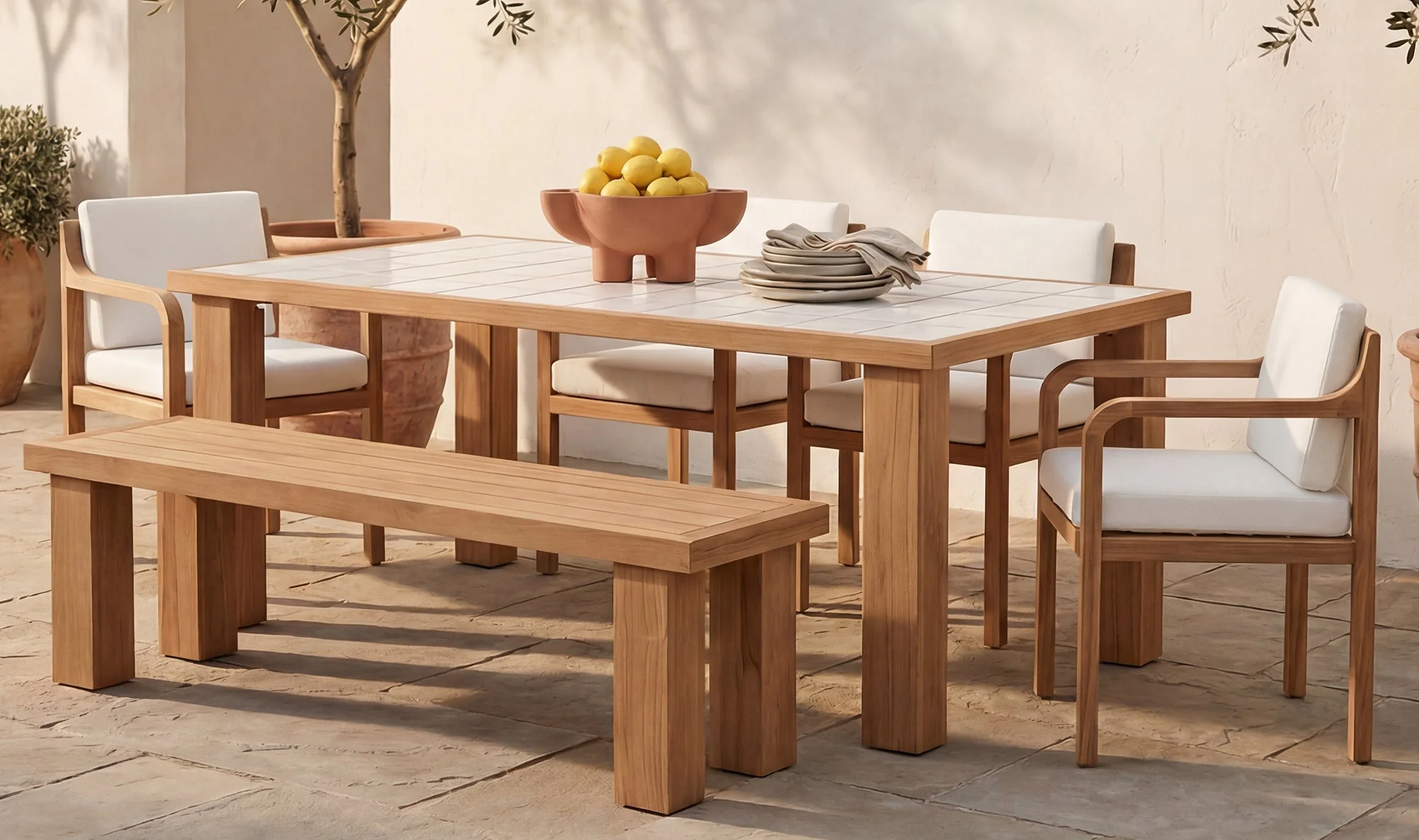 Marina Outdoor Dining Table Natural - Image 4