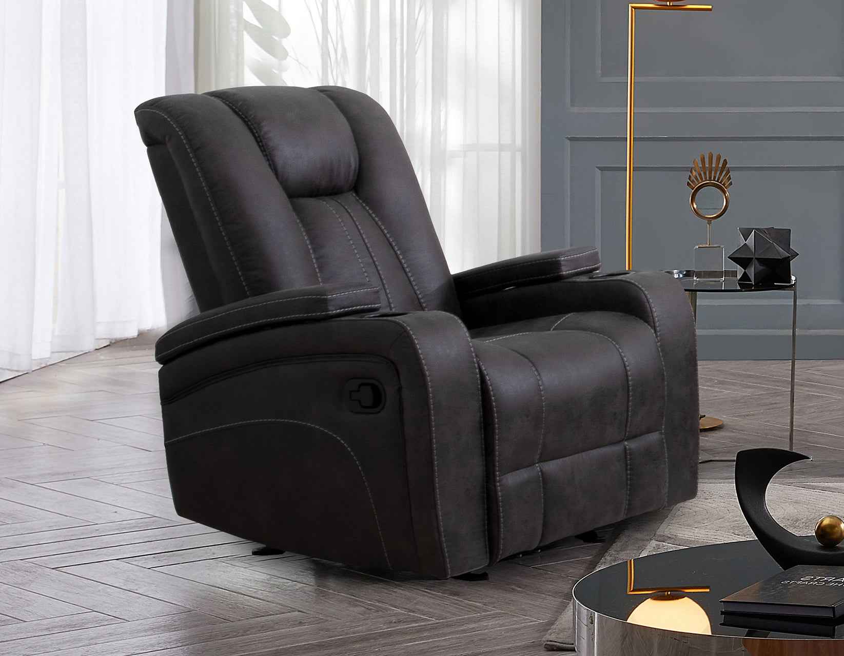Marlow Charcoal Manual Recliner - Image 3