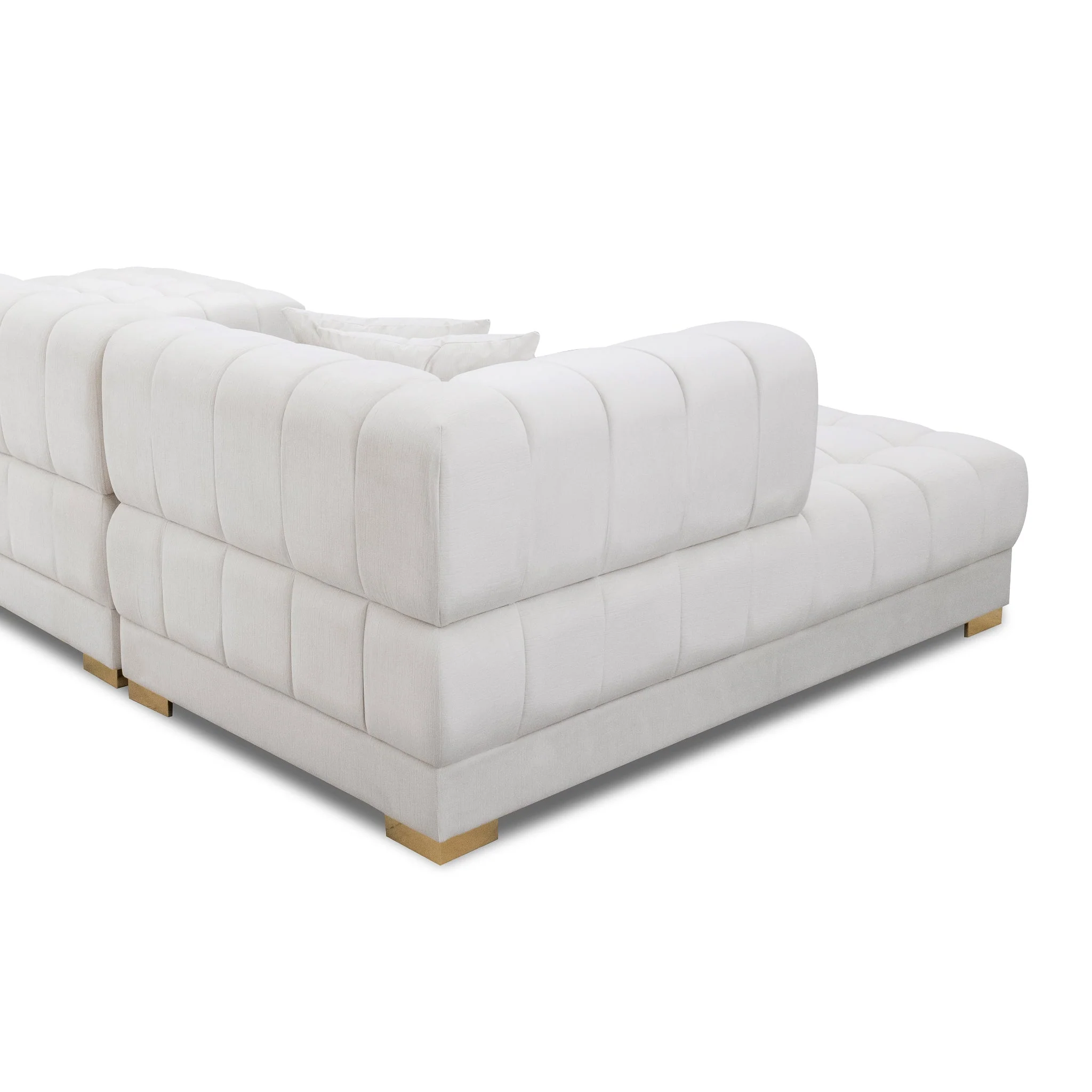 Marlow Ivory Velvet U Shape Corner Sofa - Image 7