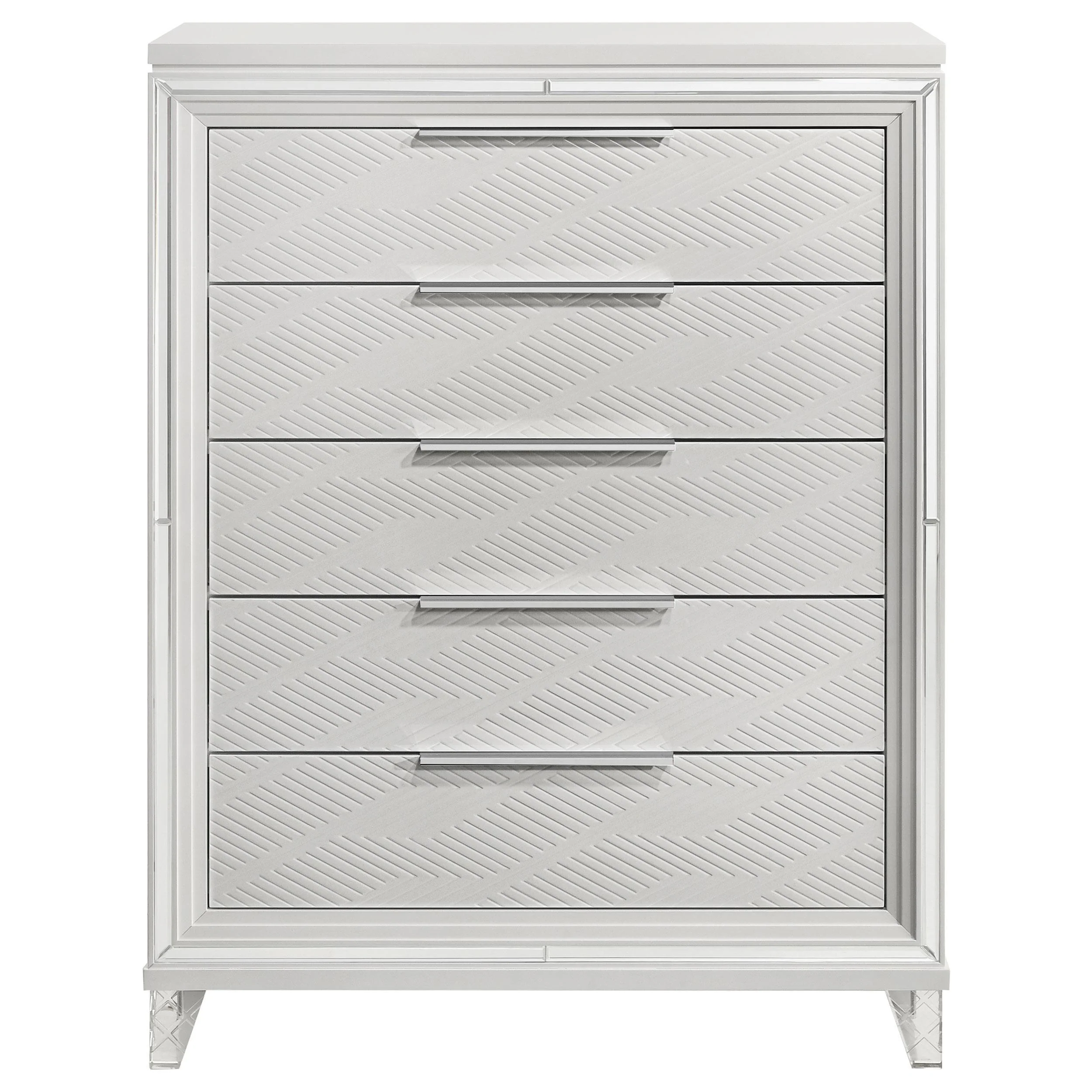 Marmore 5-drawer Bedroom Chest of Drawers White - Image 2