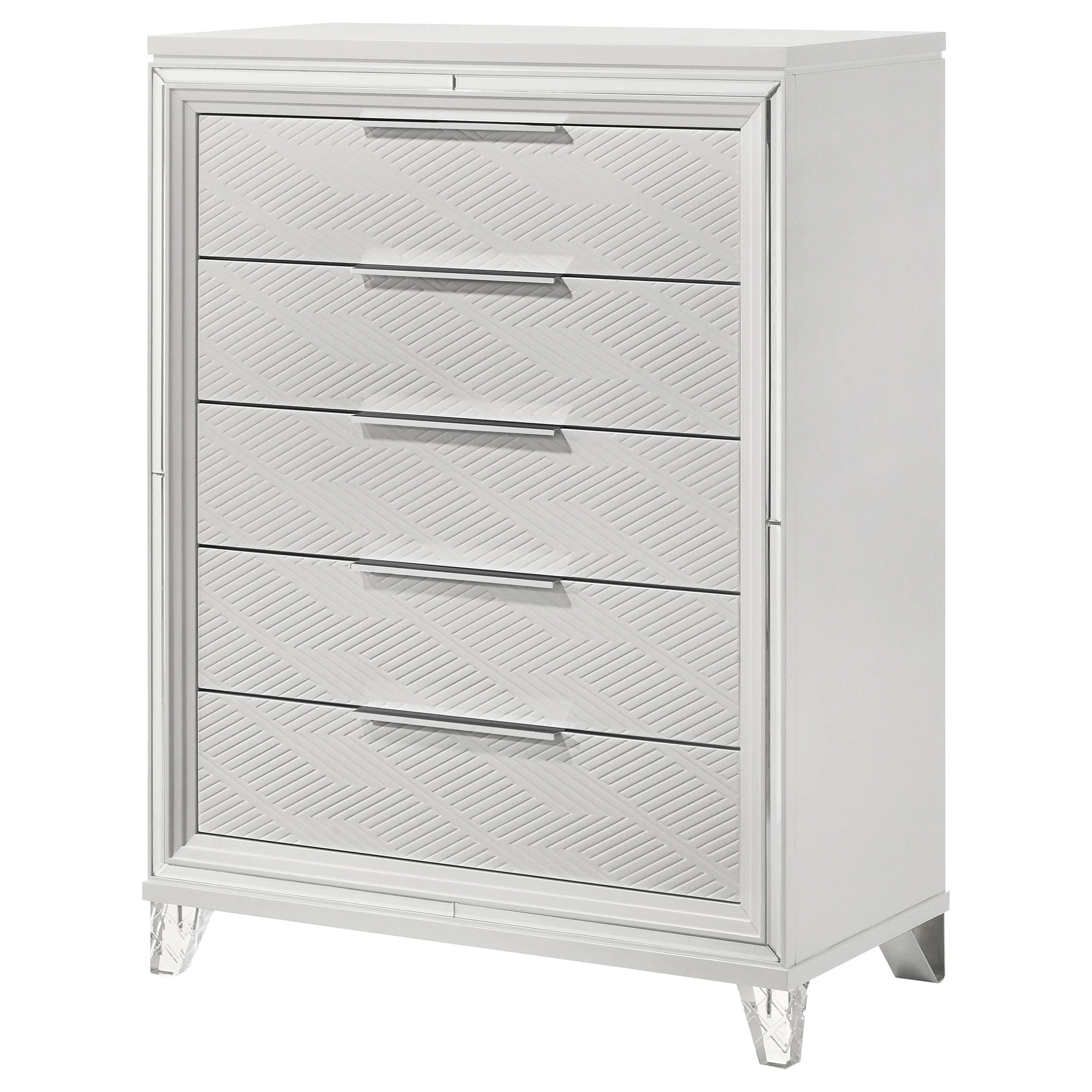 Marmore 5-drawer Bedroom Chest of Drawers White - Image 4