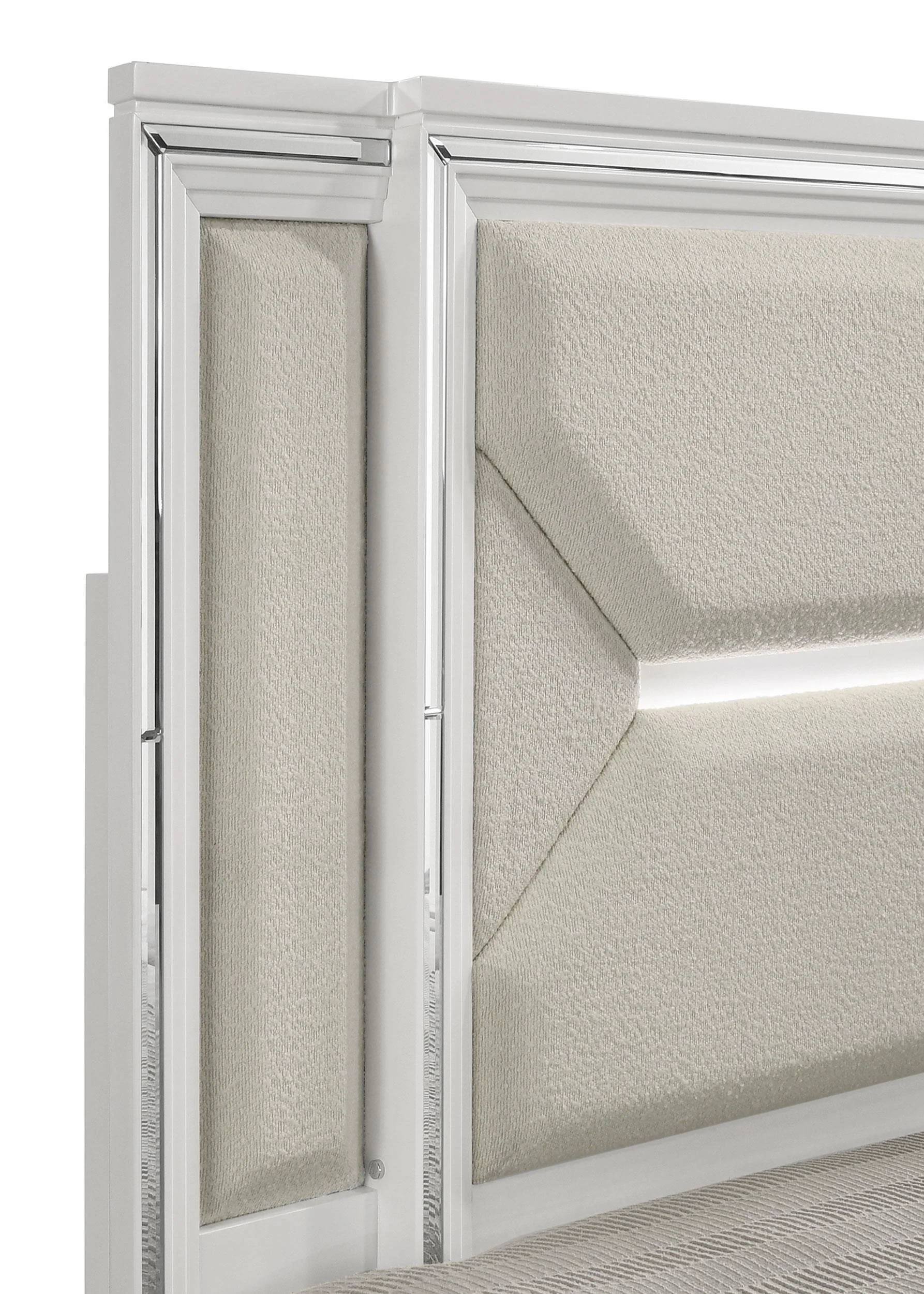 Marmore 64-inch California King Bed LED Headboard White - Image 4