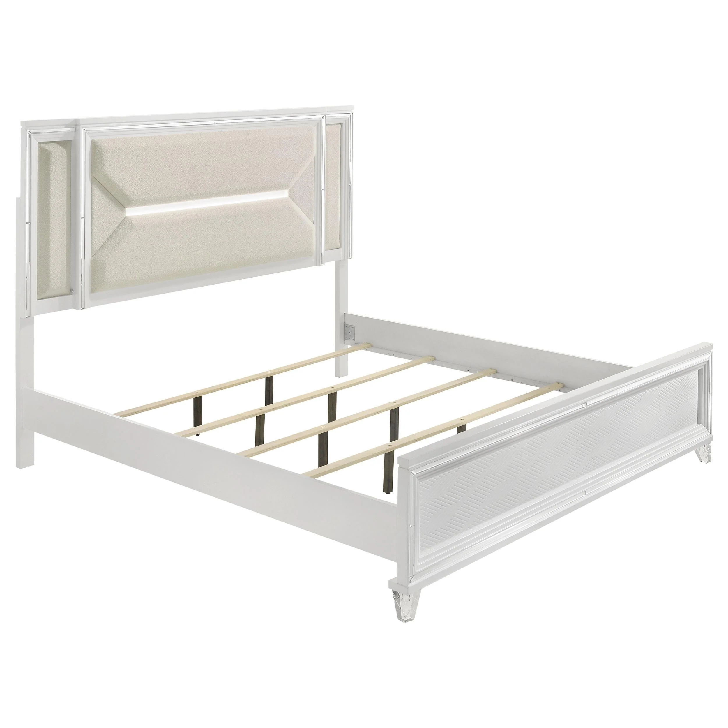 Marmore 64-inch California King Bed LED Headboard White - Image 9