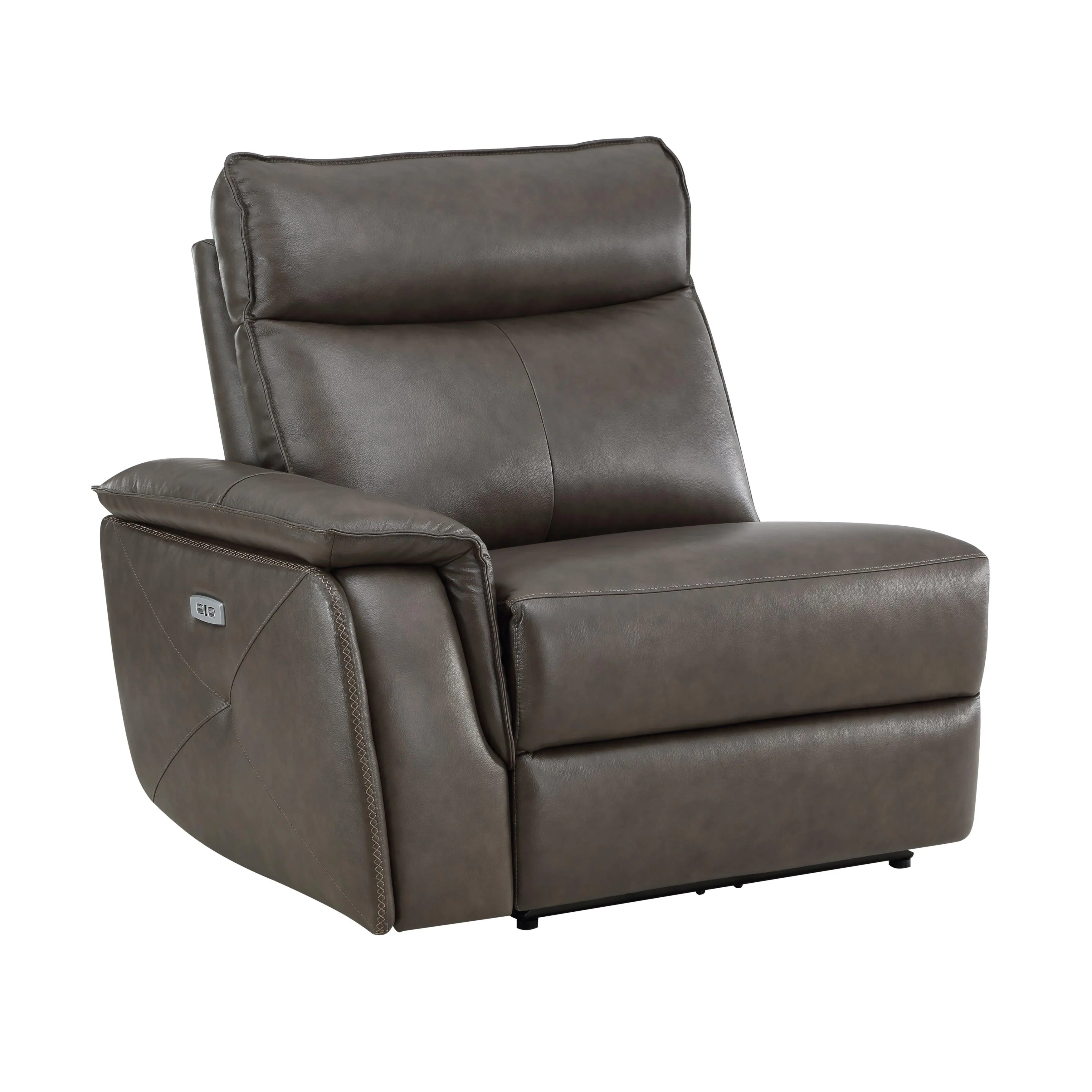 Maroni Dark Brown Leather 6-Piece Modular Power Reclining Sectional - Image 8