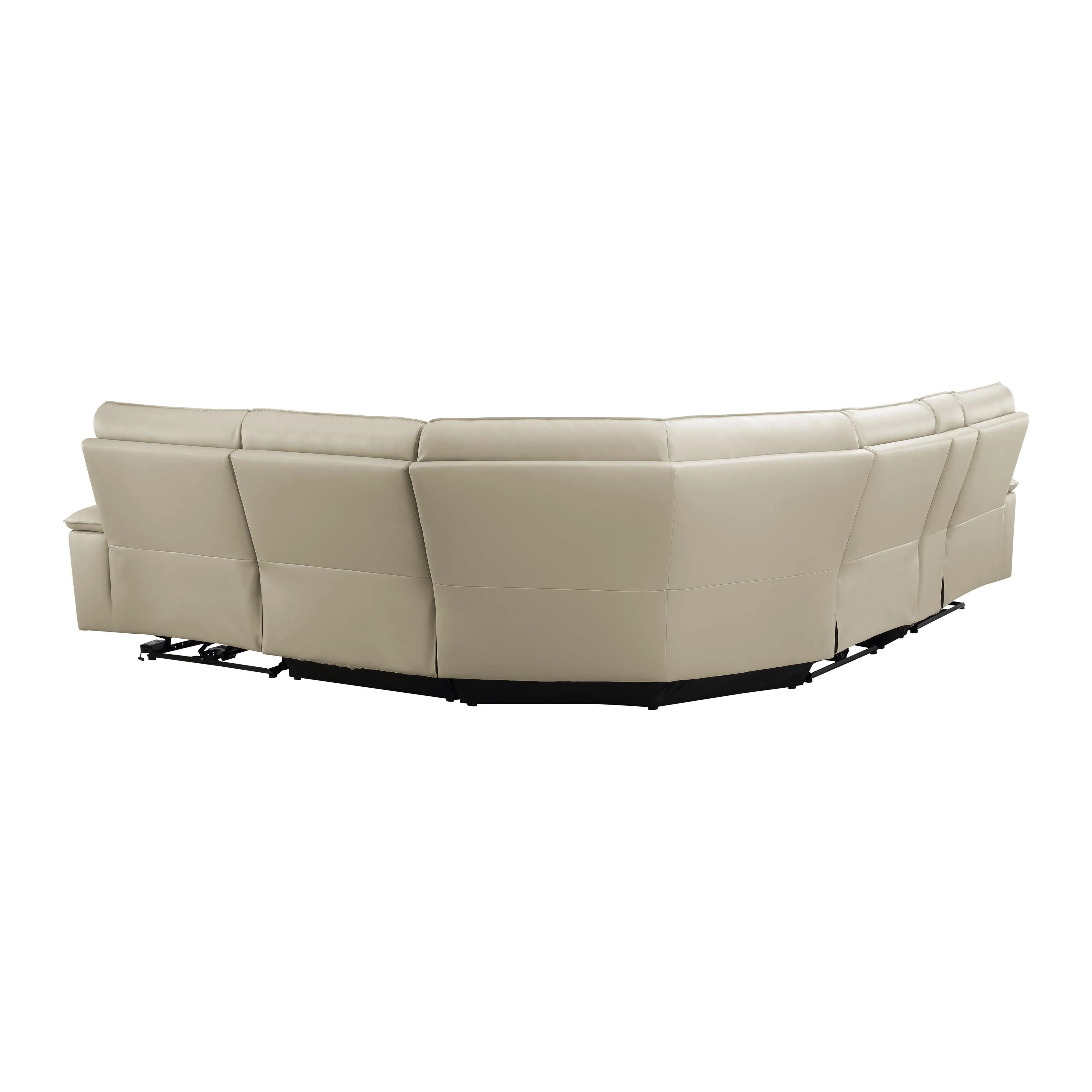 Maroni Taupe Leather 6-Piece Modular Power Reclining Sectional - Image 6