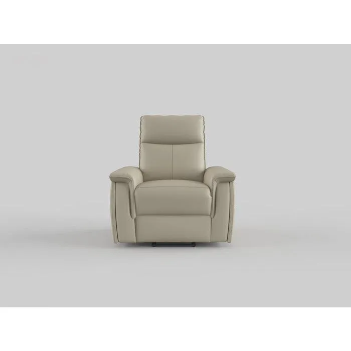 Maroni Taupe Leather Power Reclining Chair - Image 3