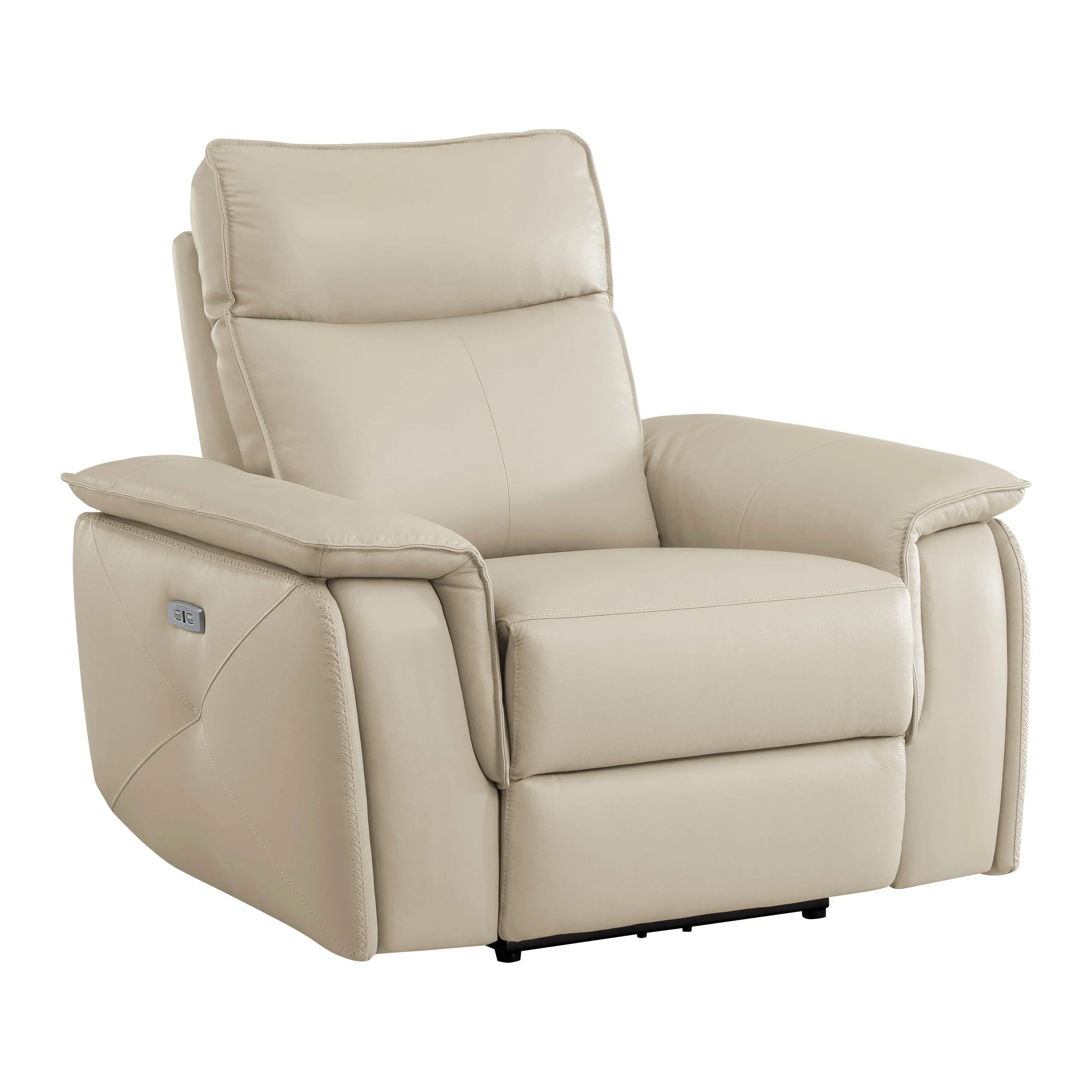 Maroni Taupe Leather Power Reclining Chair - Image 4