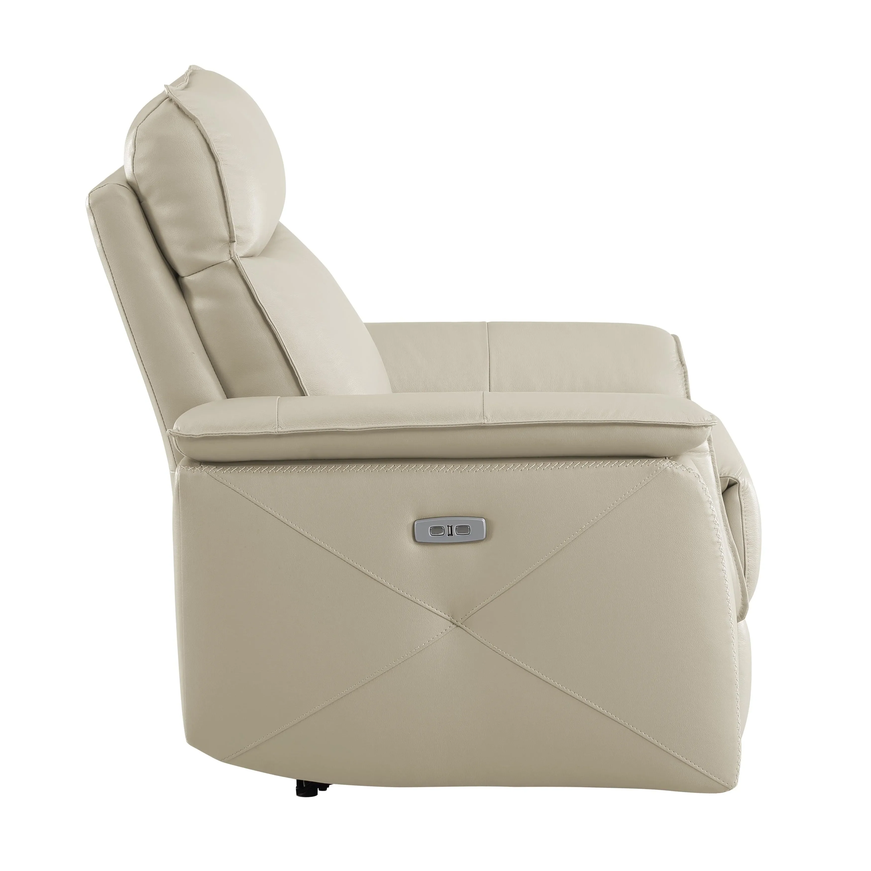 Maroni Taupe Leather Power Reclining Chair - Image 5