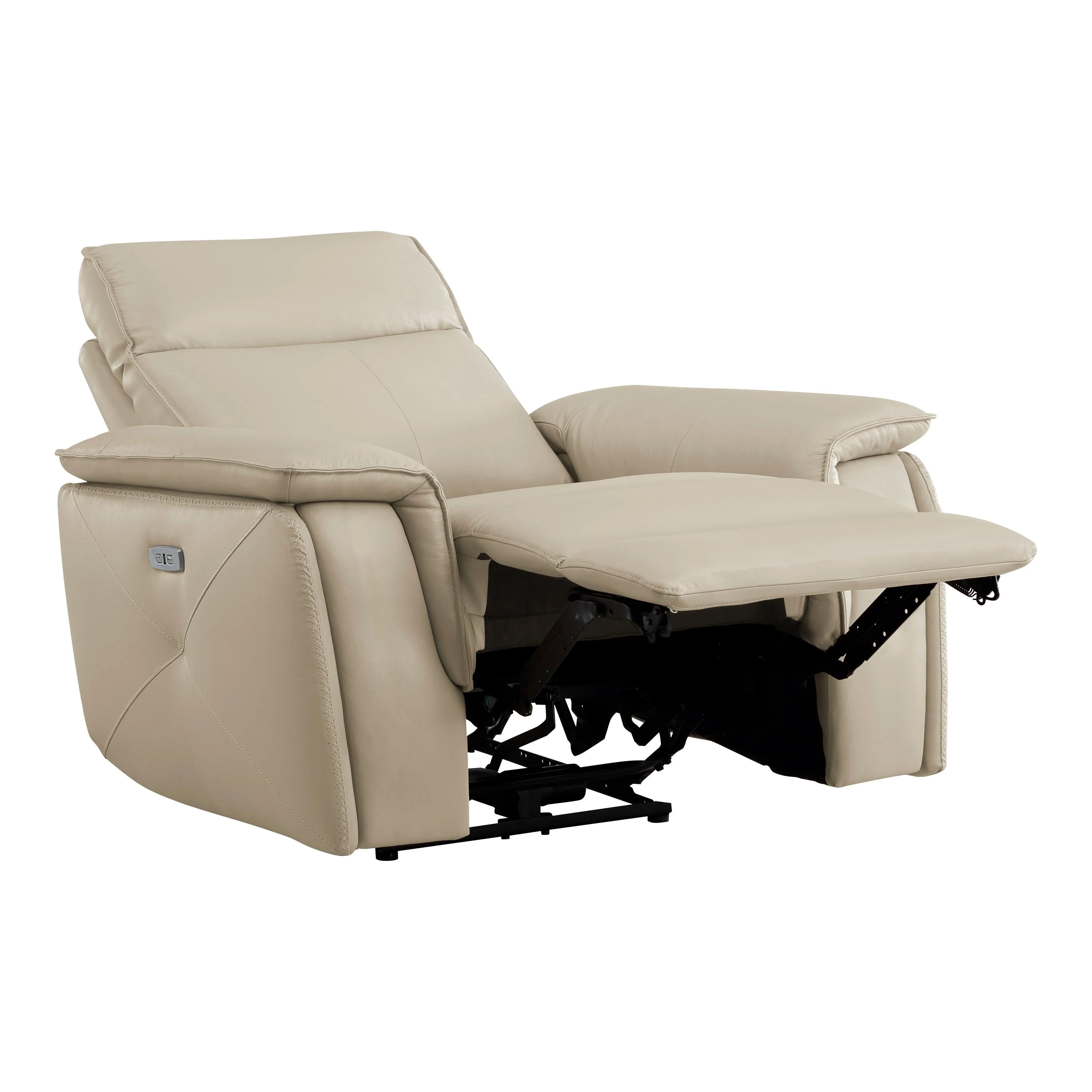 Maroni Taupe Leather Power Reclining Chair - Image 7