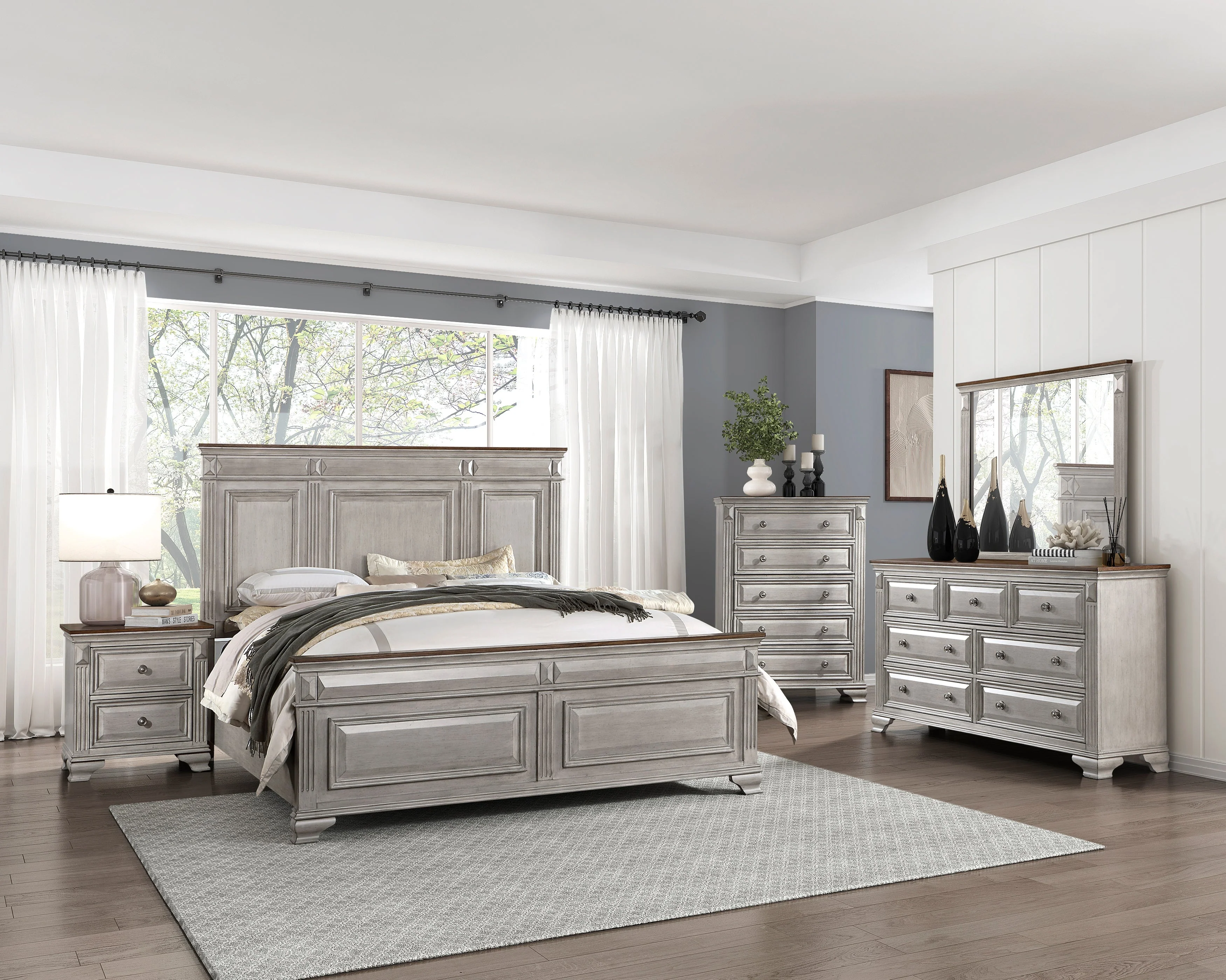 Marquette Gray/Brown Nightstand - Image 4