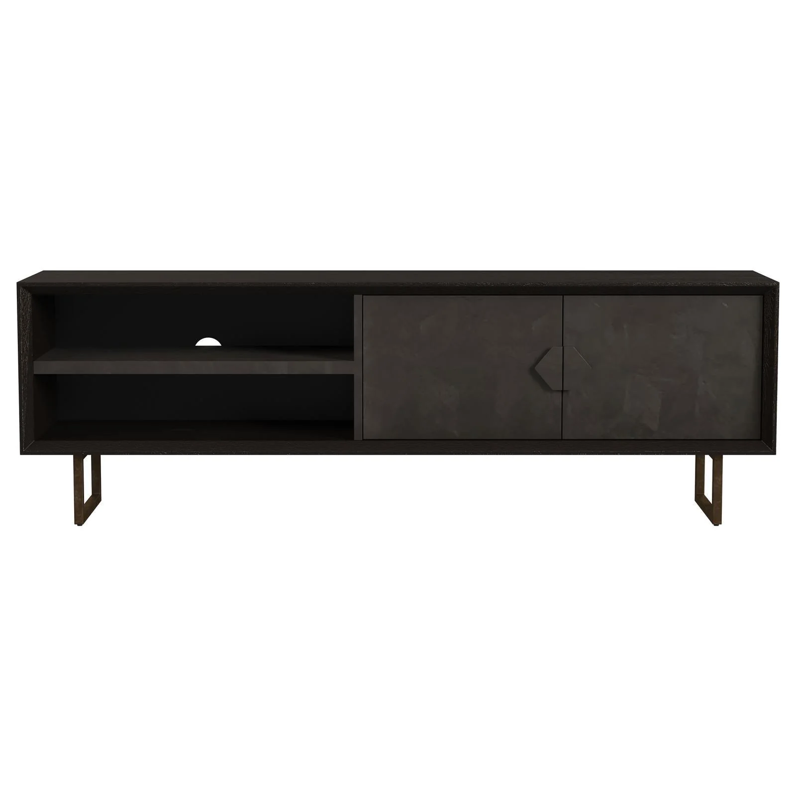 Marsden Charcoal Black 2-door Wood 70" TV Stand - Image 3