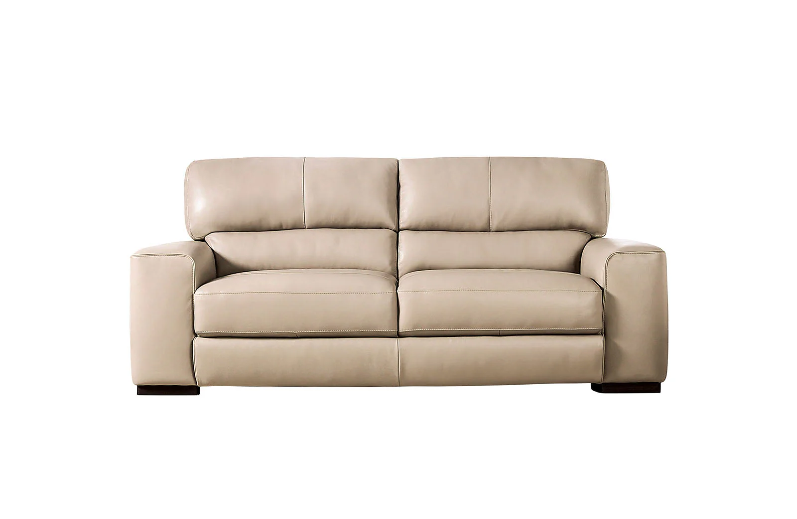 Marsicano Taupe Real Italian Leather Living Room Set - Image 2