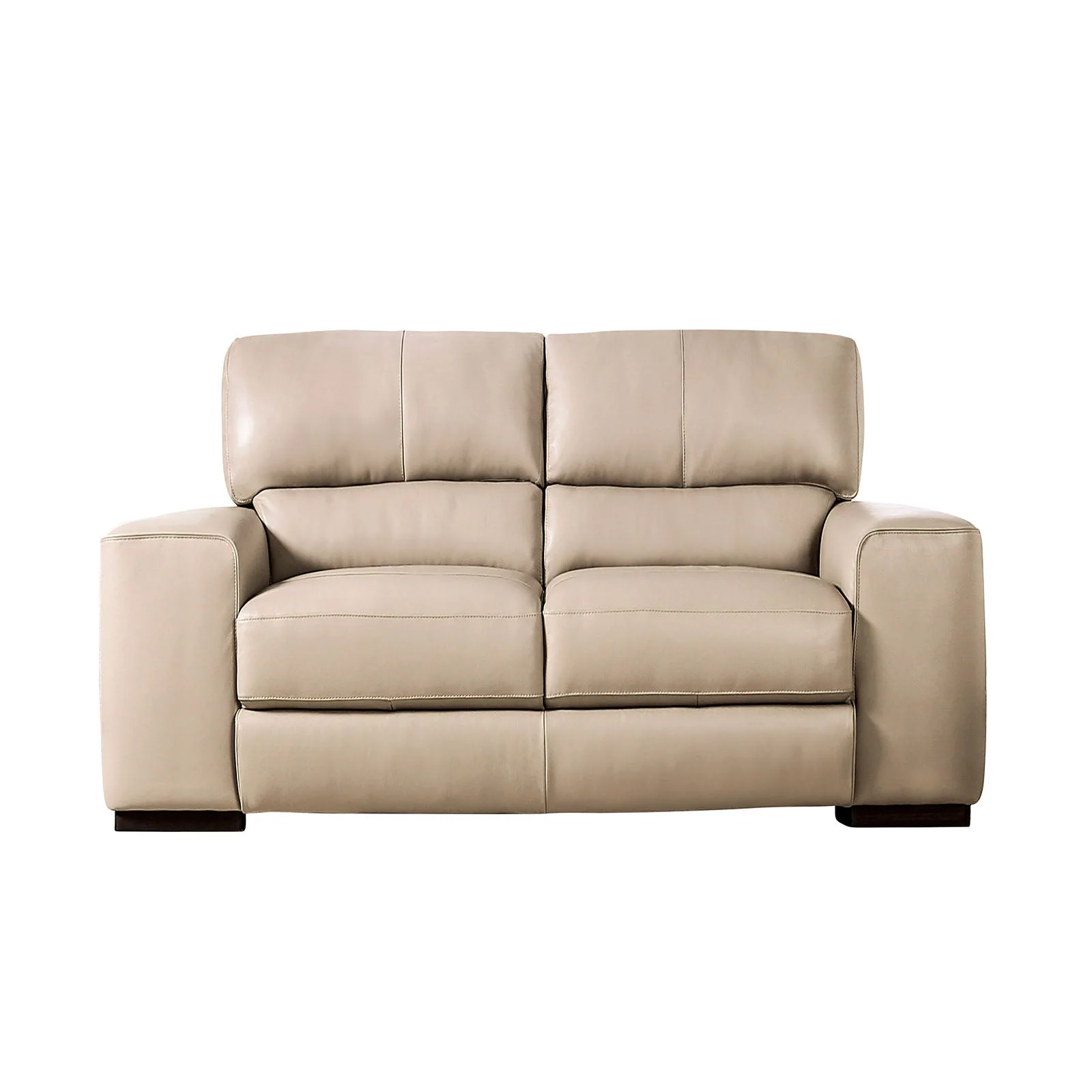 Marsicano Taupe Real Italian Leather Living Room Set - Image 6