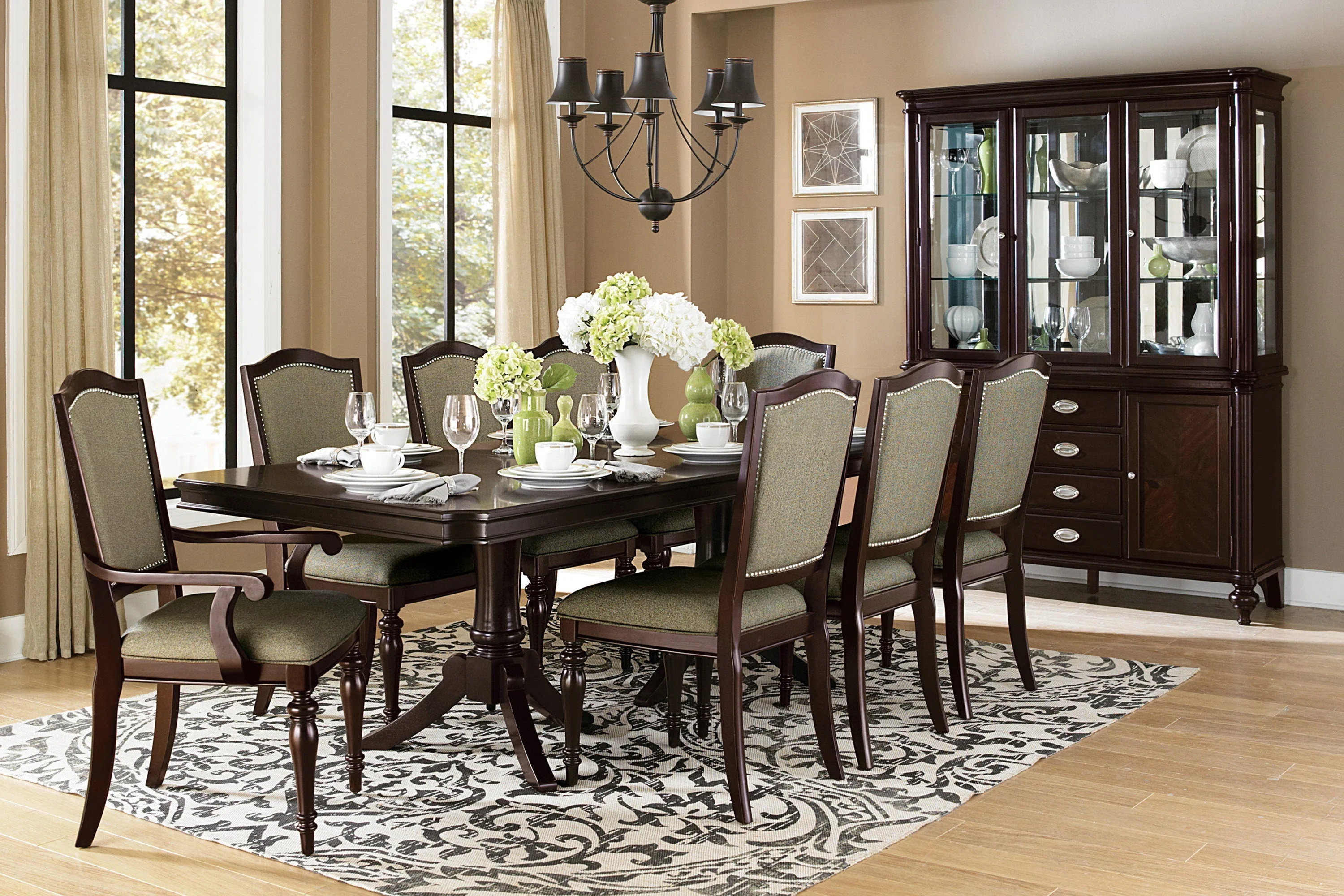 Marston Dark Cherry 96" Extendable Dining Room Set