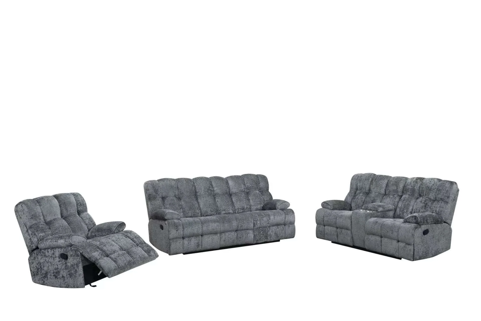Martina Charcoal 3-Piece Reclining Set - Image 2
