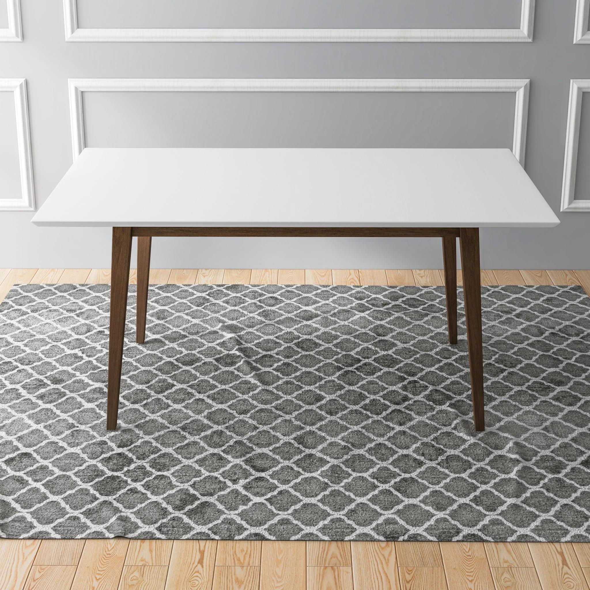 Mary Modern Style Solid Wood Rectangular Dining Kitchen Table 63" - Image 3