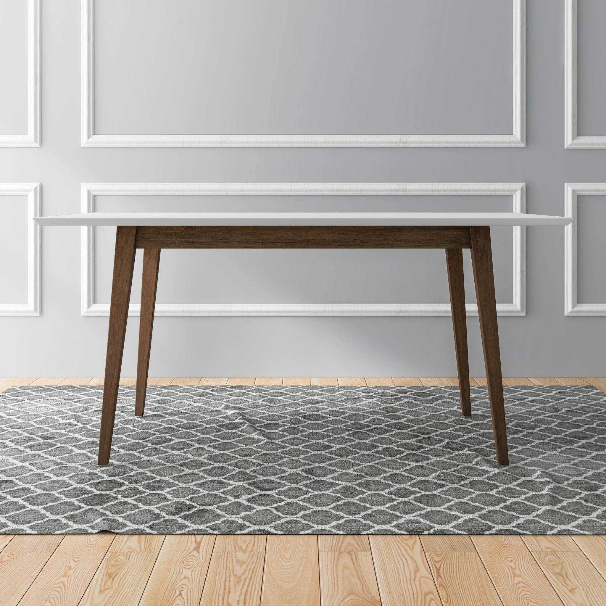 Mary Modern Style Solid Wood Rectangular Dining Kitchen Table 63" - Image 4