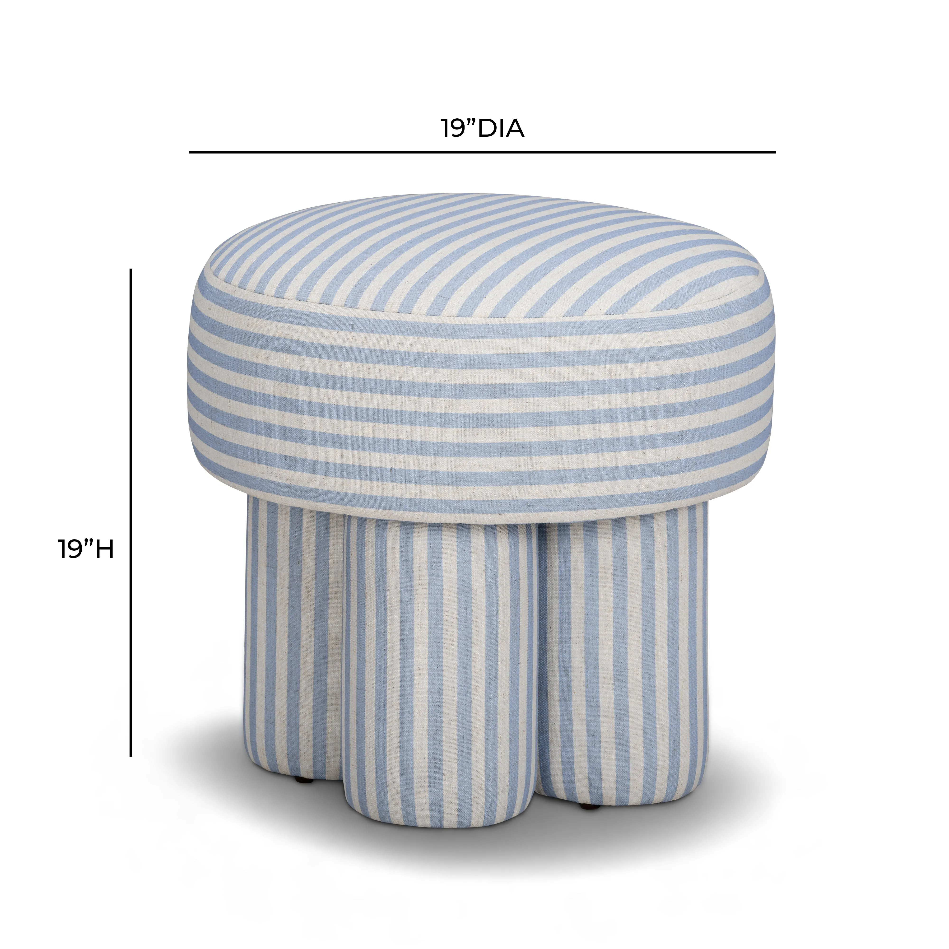 Masha Striped Performance Linen Accent Stool - Image 4