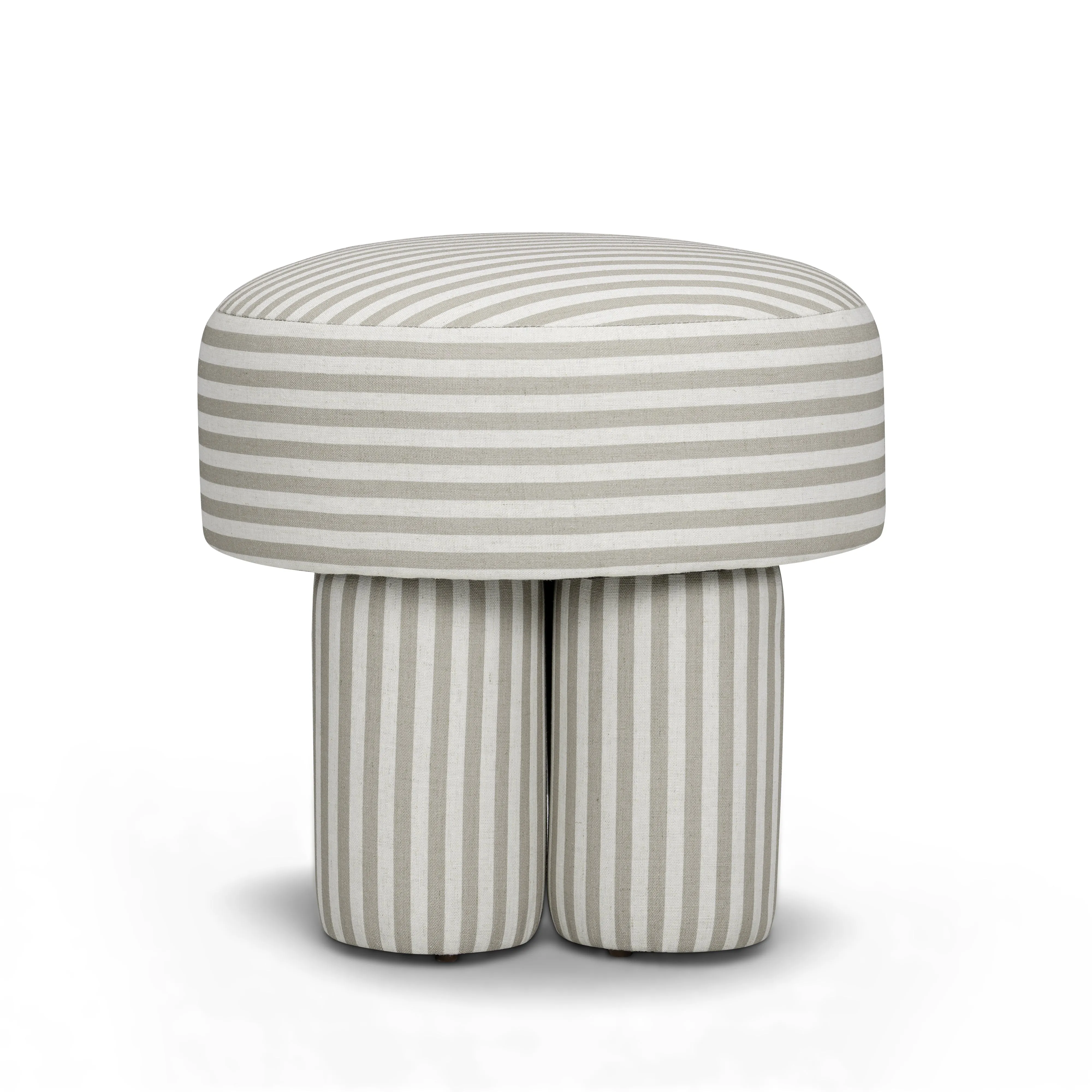 Masha Striped Performance Linen Accent Stool - Image 6
