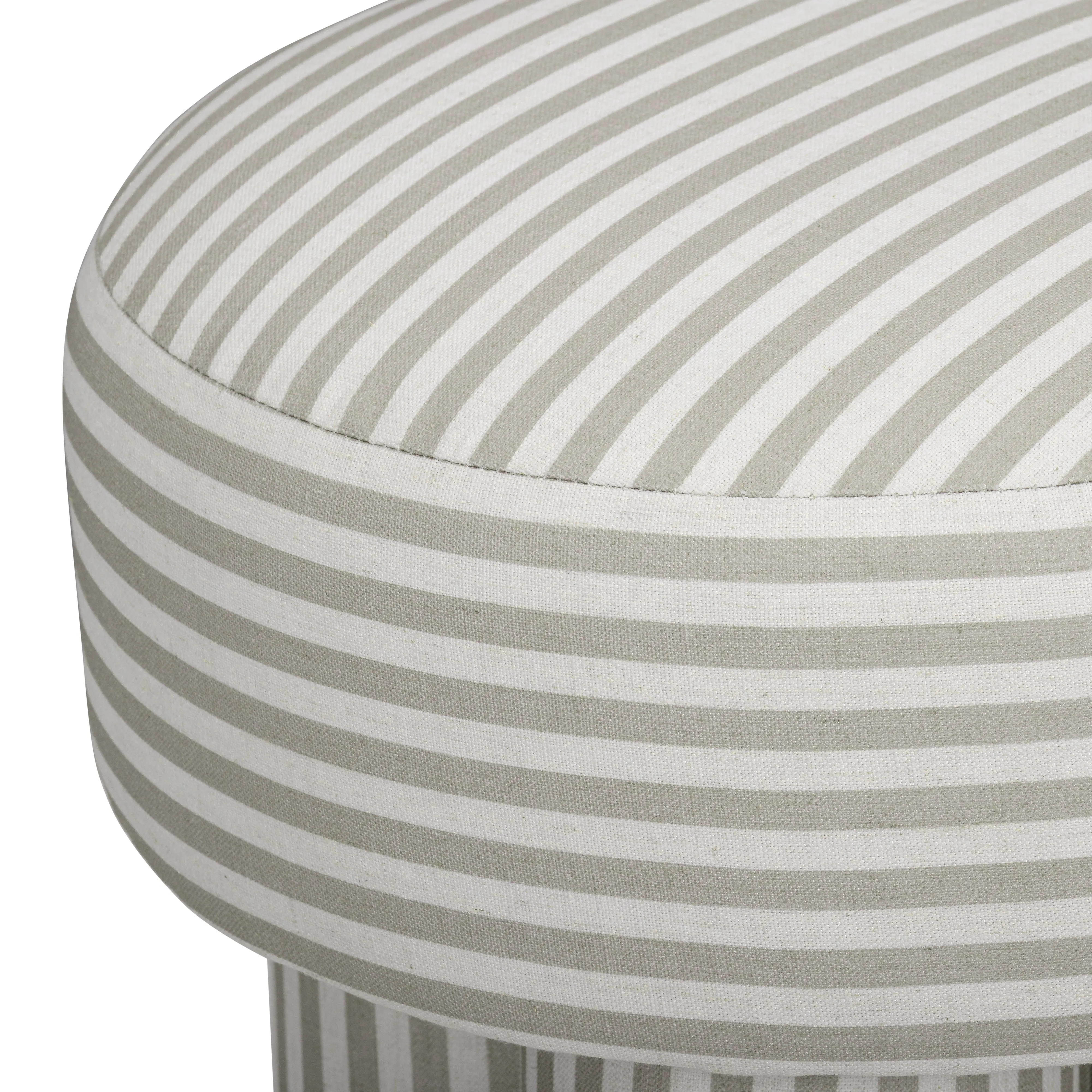 Masha Striped Performance Linen Accent Stool - Image 7