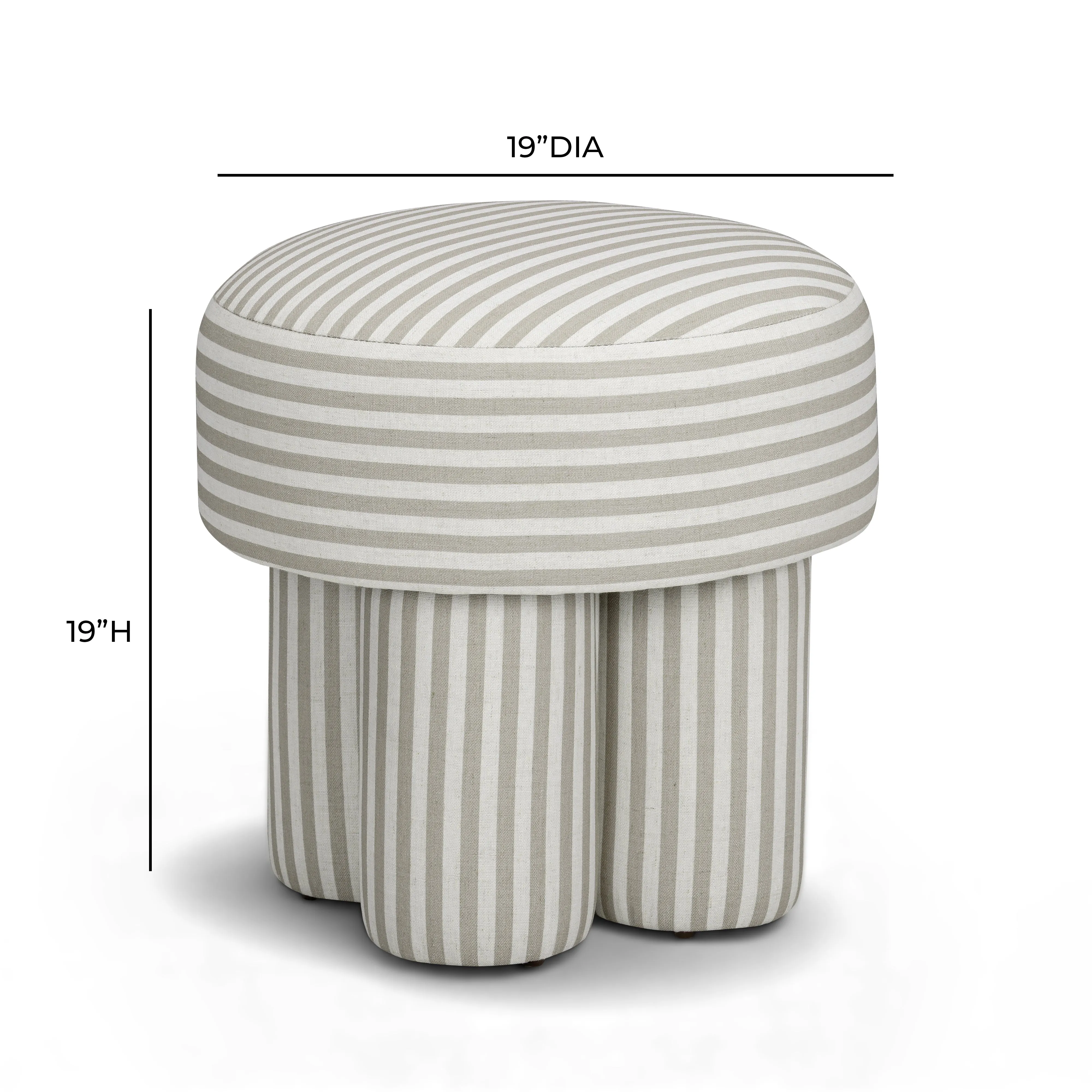Masha Striped Performance Linen Accent Stool - Image 8