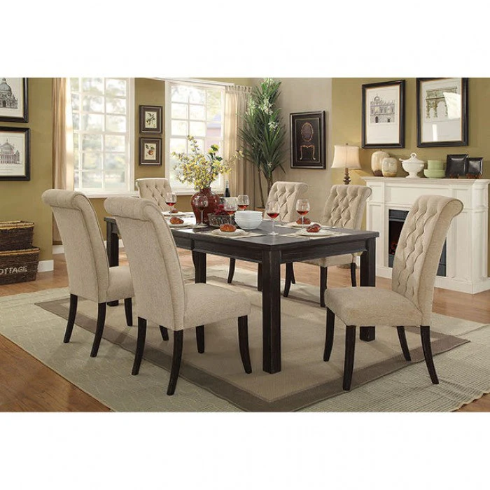 Mashall Beige/Antique Black Side Chair - Image 4