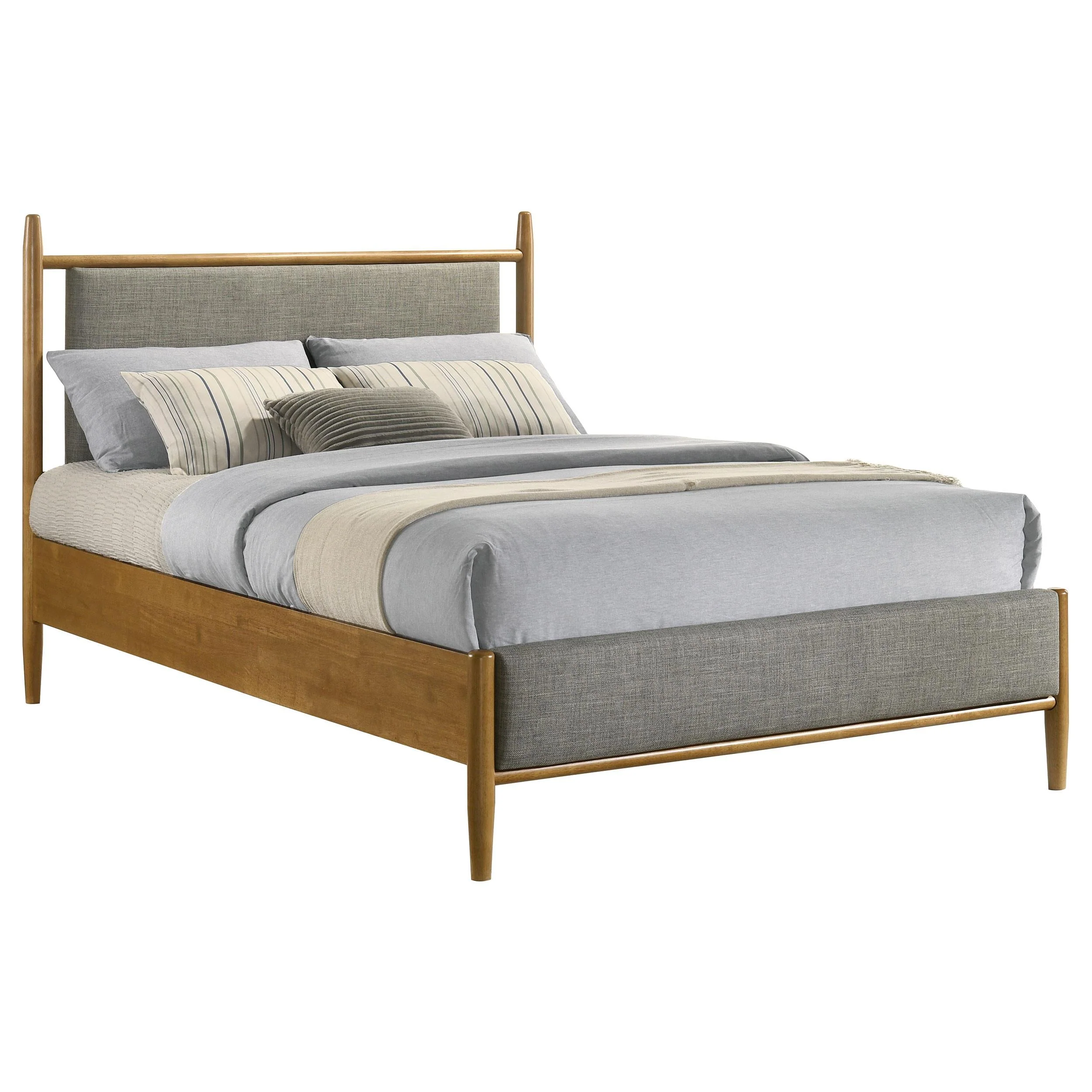 Mason Gray and Light Brown 46-inch Full Panel Platform Bed - Image 2